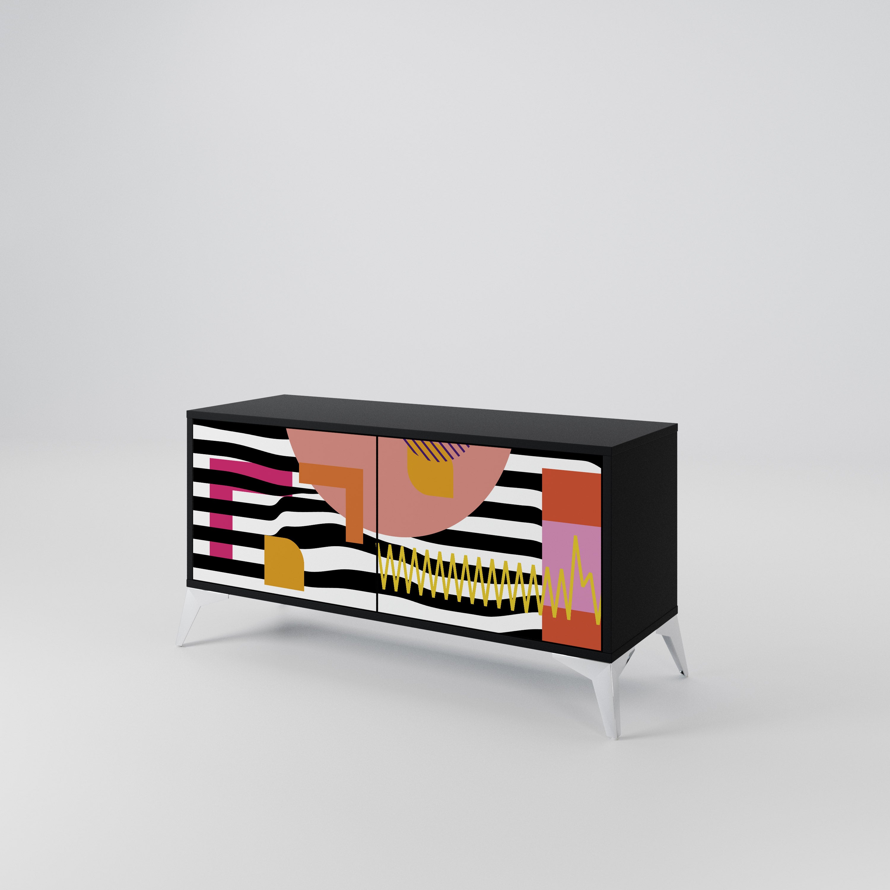 CHROMATIC ABSTRACT Kompaktowa szafka RTV 2-drzwiowa