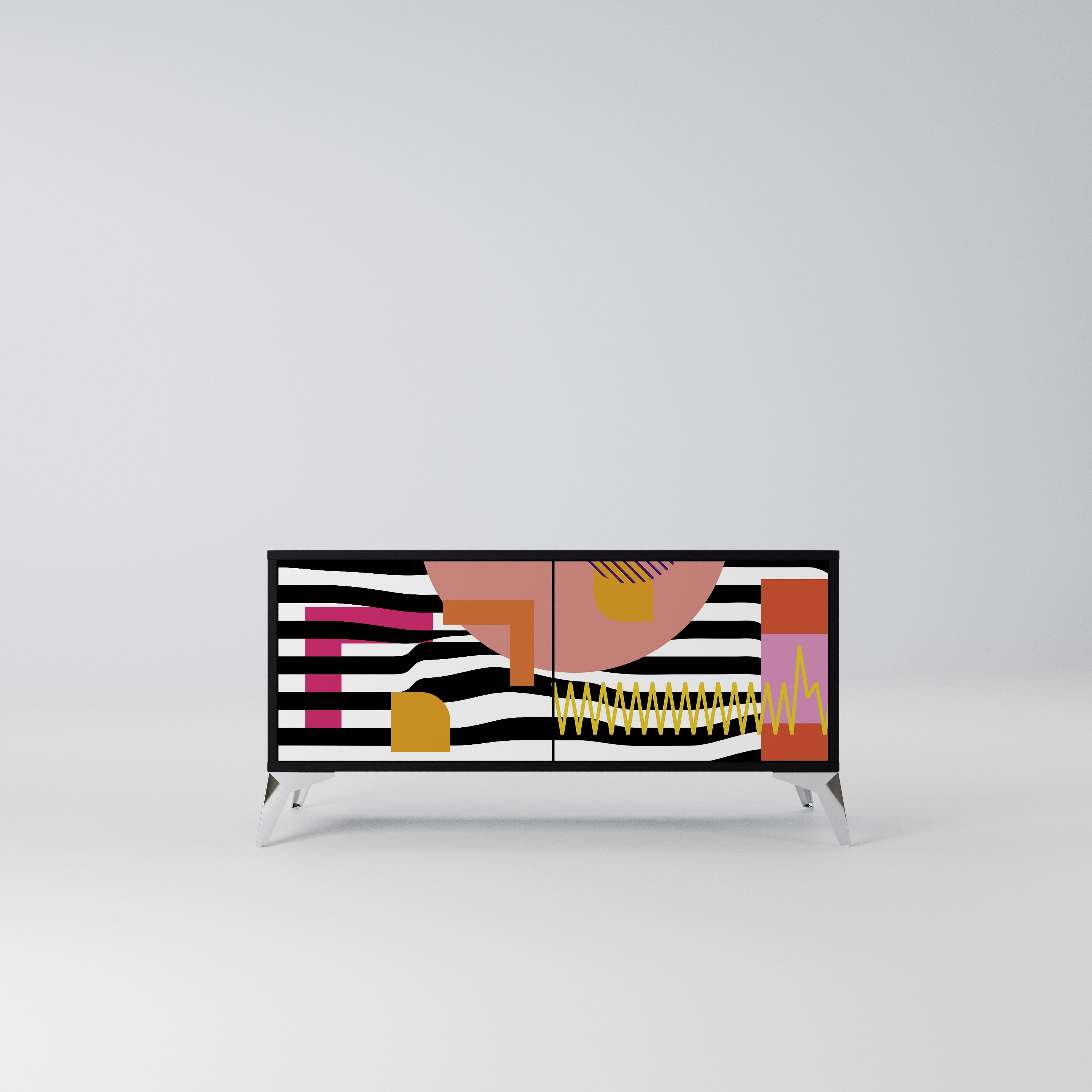 CHROMATIC ABSTRACT Kompaktowa szafka RTV 2-drzwiowa