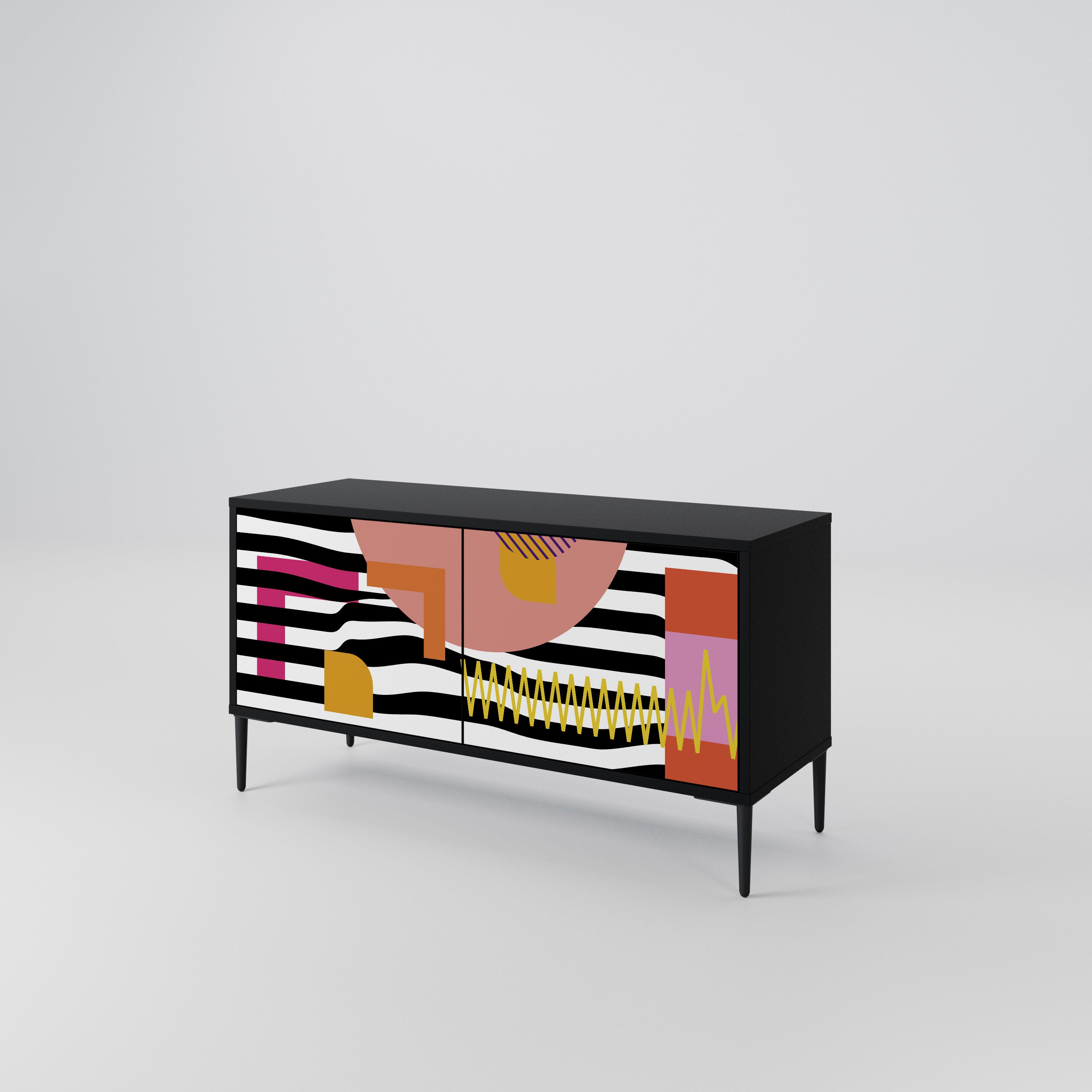CHROMATIC ABSTRACT Kompaktowa szafka RTV 2-drzwiowa