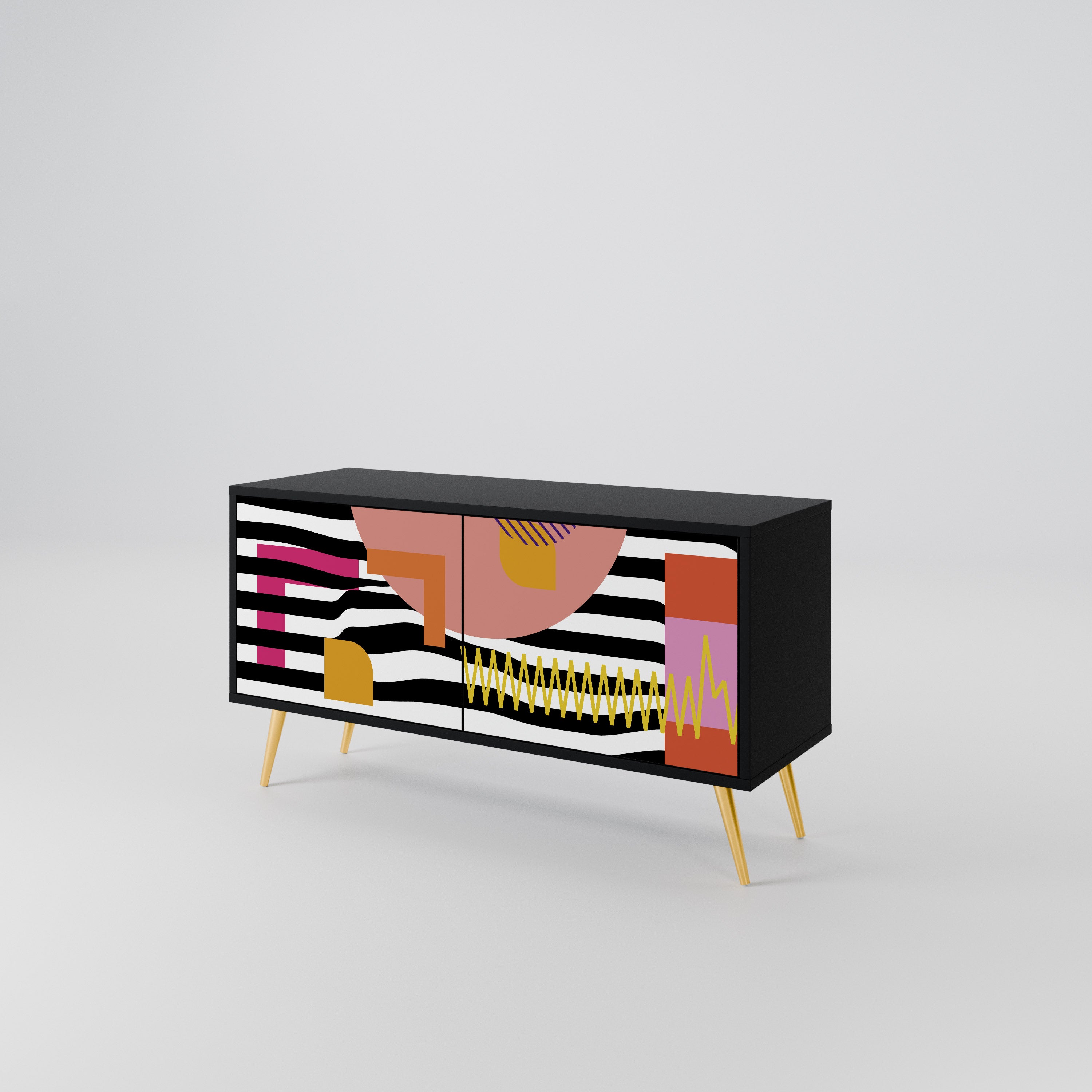 CHROMATIC ABSTRACT Kompaktowa szafka RTV 2-drzwiowa