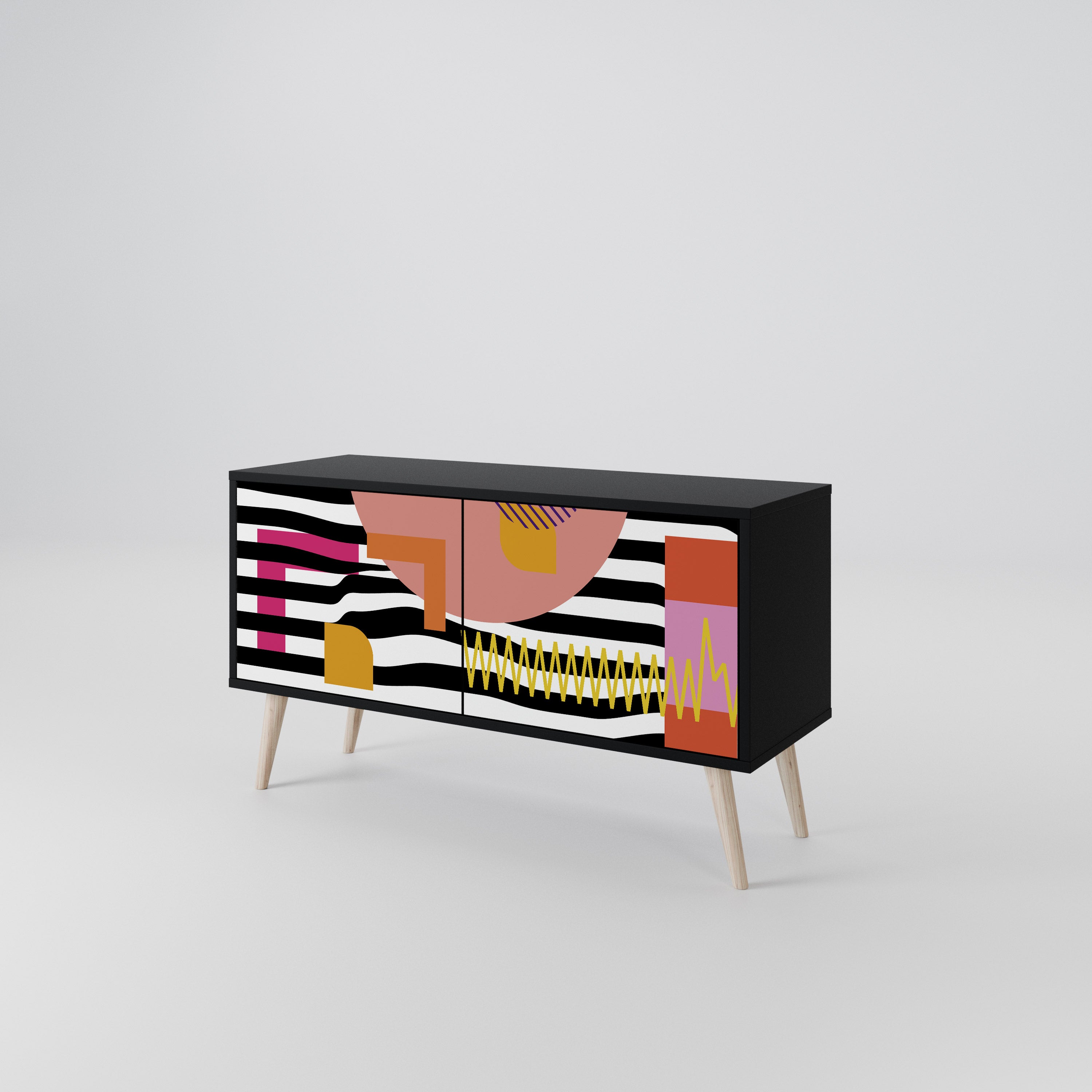 CHROMATIC ABSTRACT Kompaktowa szafka RTV 2-drzwiowa