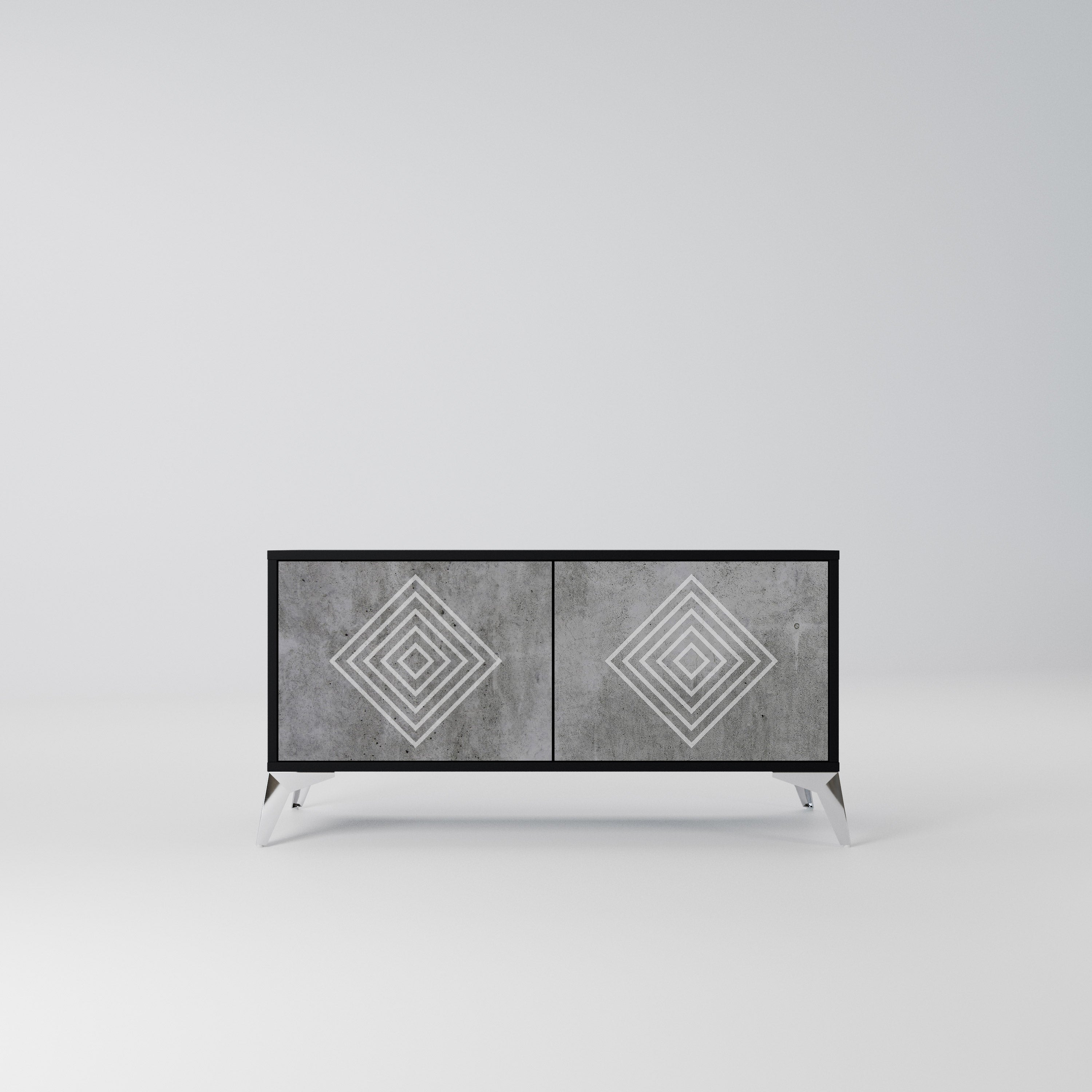 POLYGONAL ARTISTRY Kompaktowa szafka RTV 2-drzwiowa