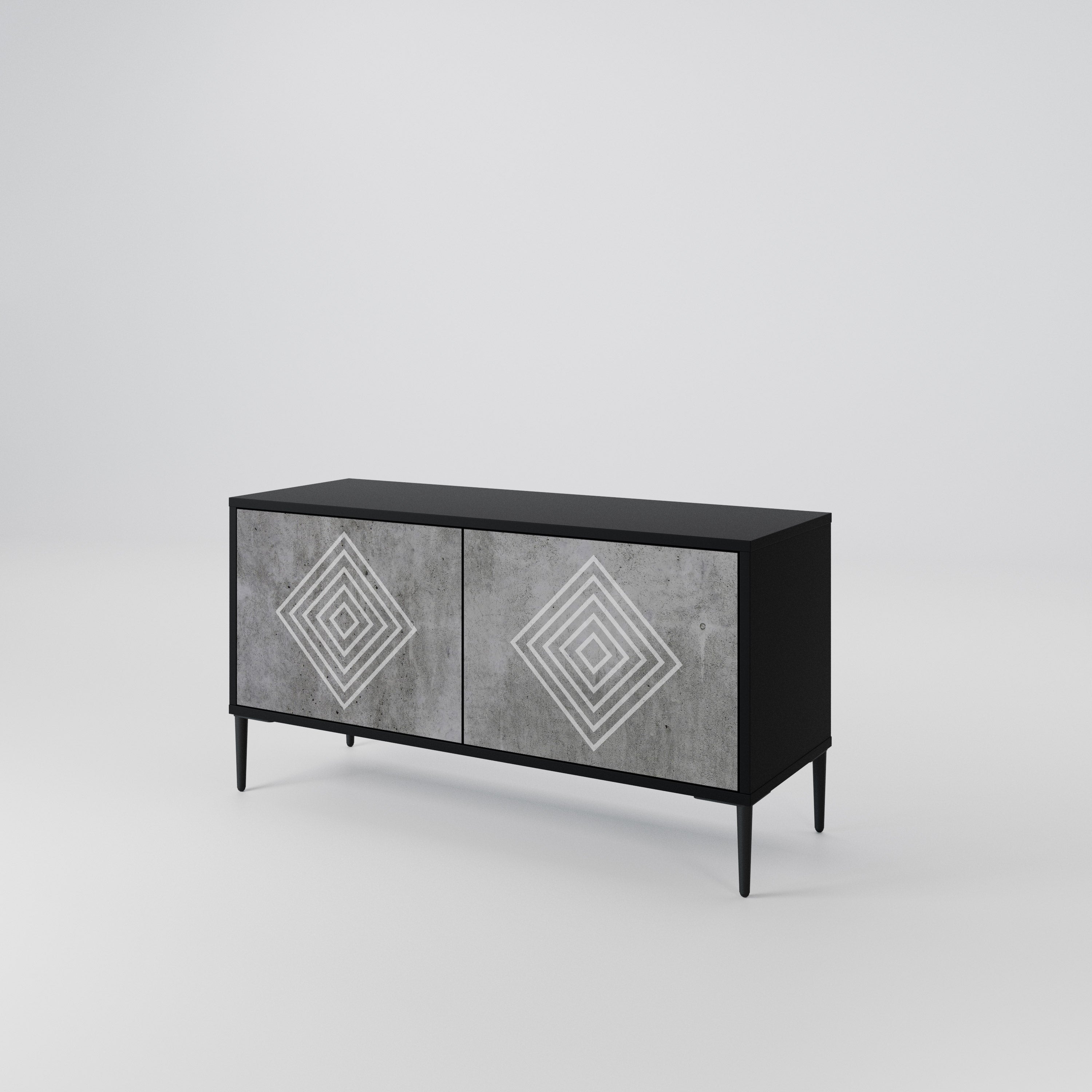 POLYGONAL ARTISTRY Kompaktowa szafka RTV 2-drzwiowa
