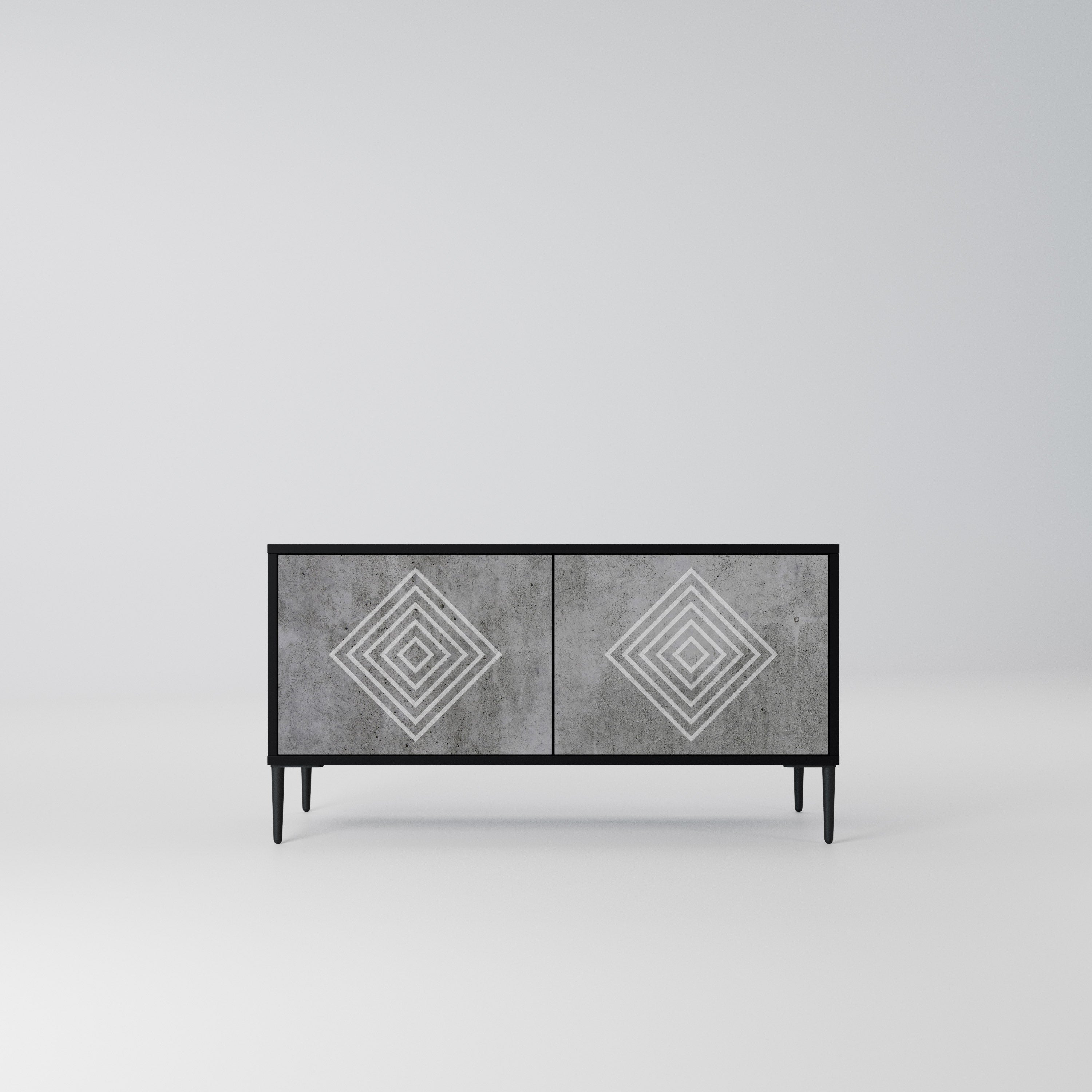 POLYGONAL ARTISTRY Kompaktowa szafka RTV 2-drzwiowa