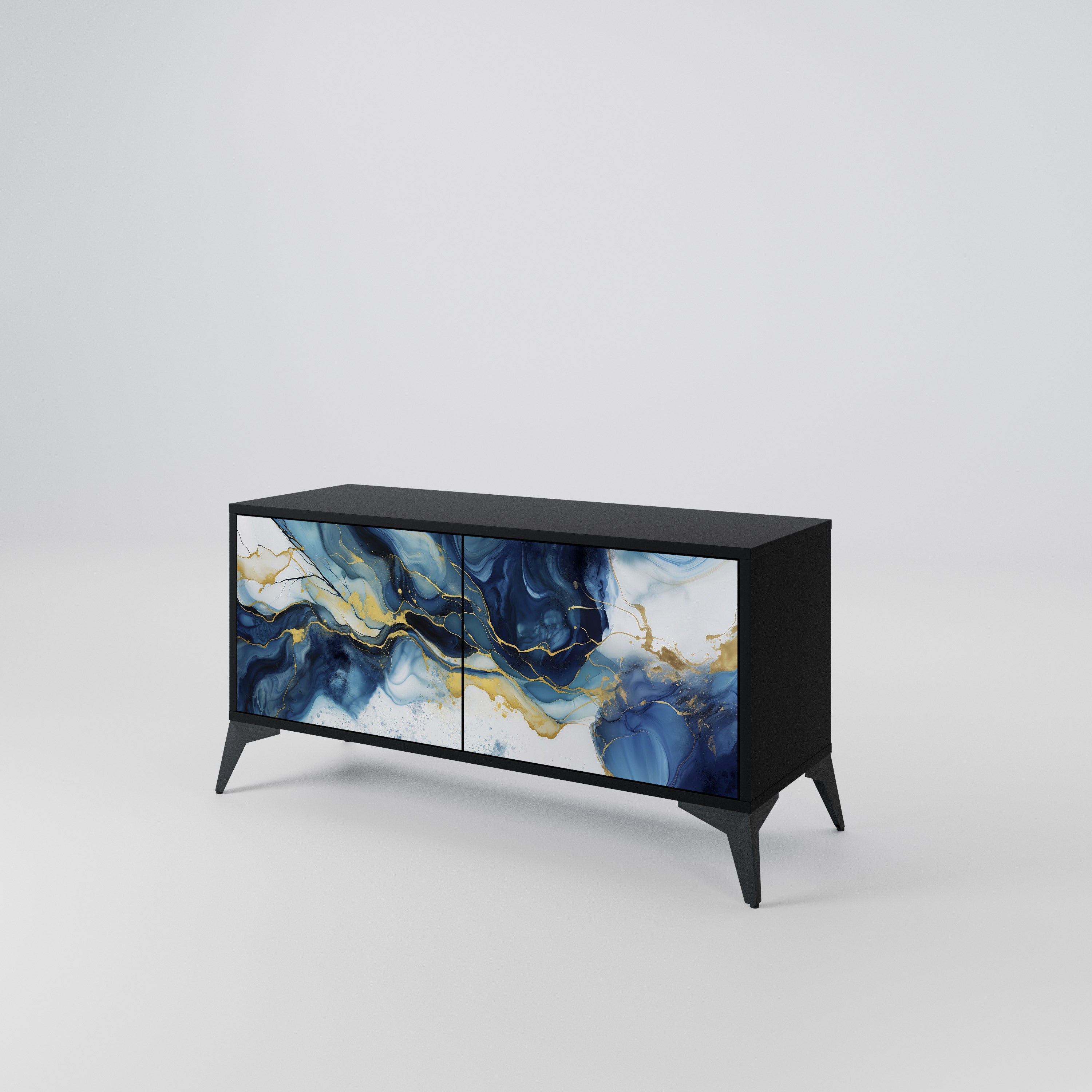 INKY MARBLE Kompaktowa szafka RTV 2-drzwiowa