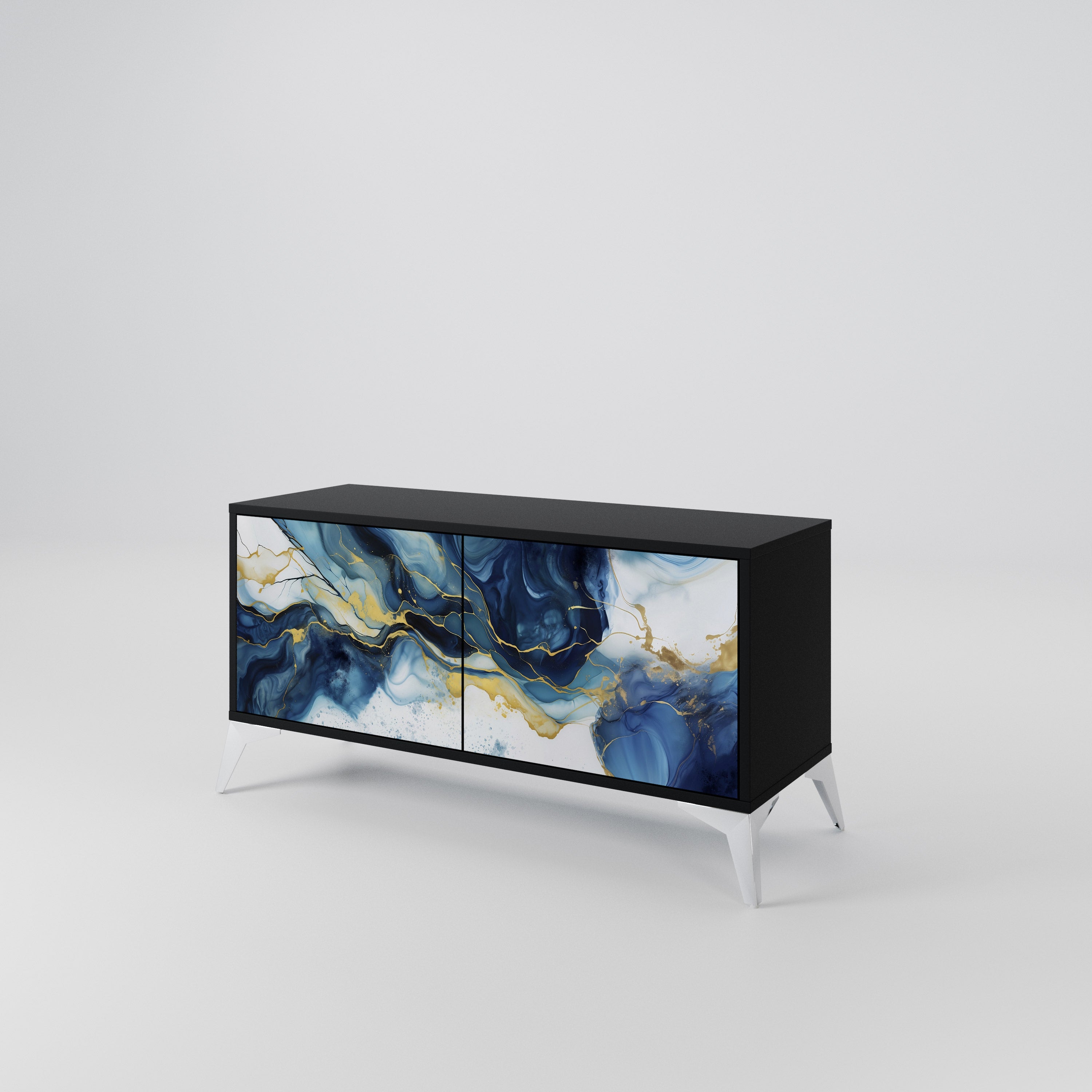 INKY MARBLE Kompaktowa szafka RTV 2-drzwiowa