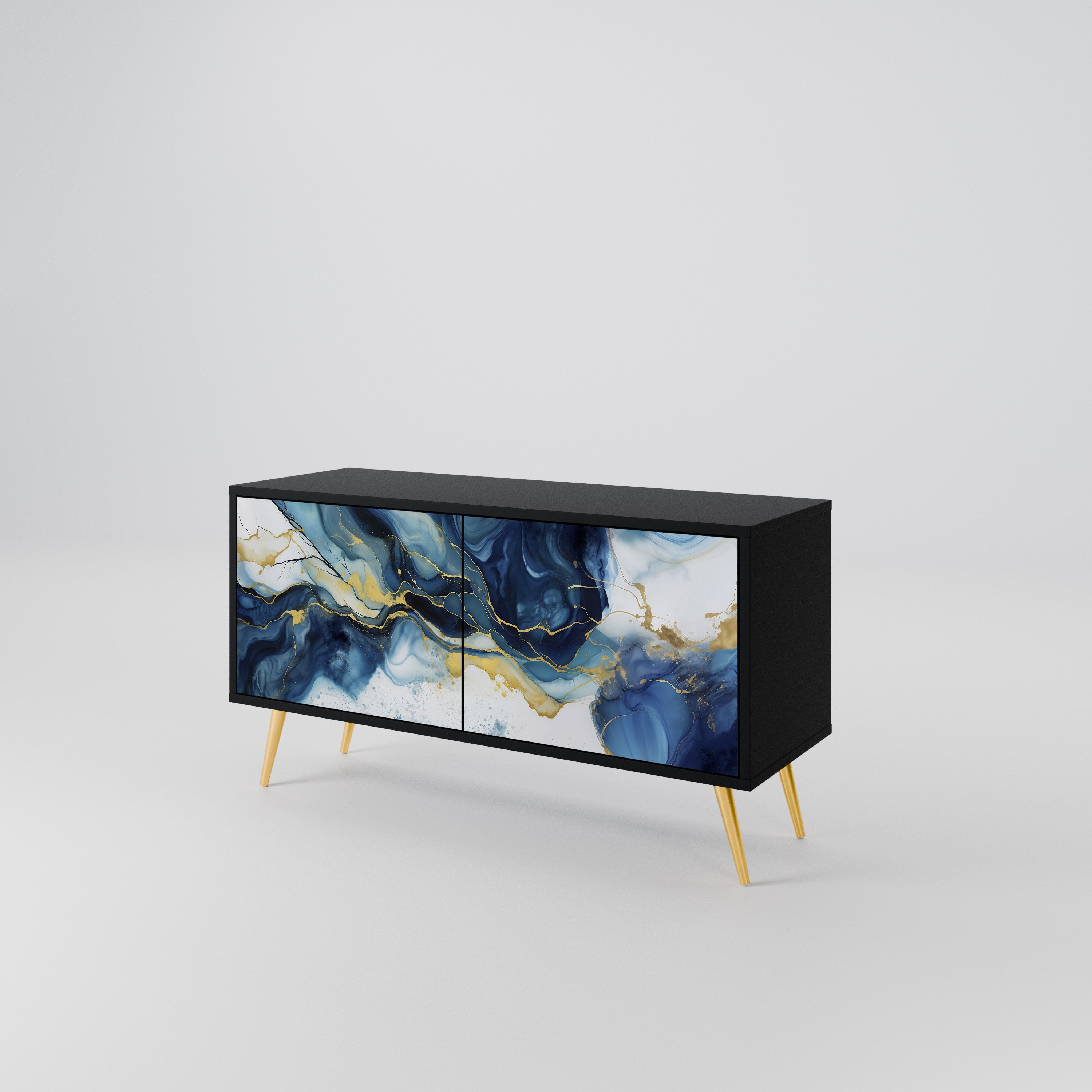 INKY MARBLE Kompaktowa szafka RTV 2-drzwiowa