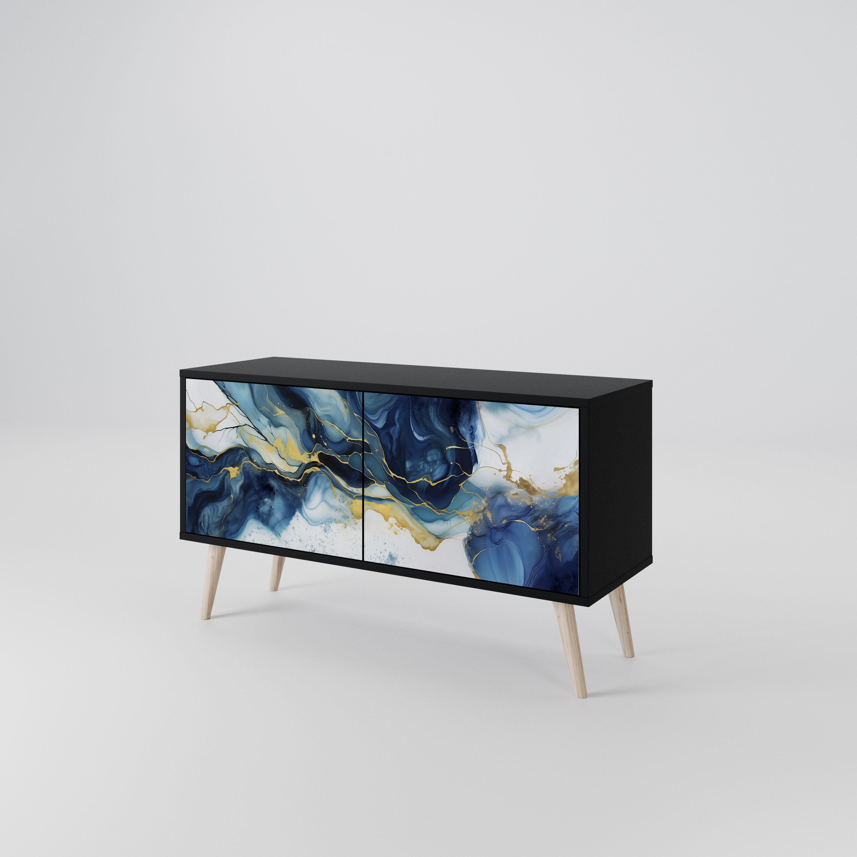 INKY MARBLE Kompaktowa szafka RTV 2-drzwiowa