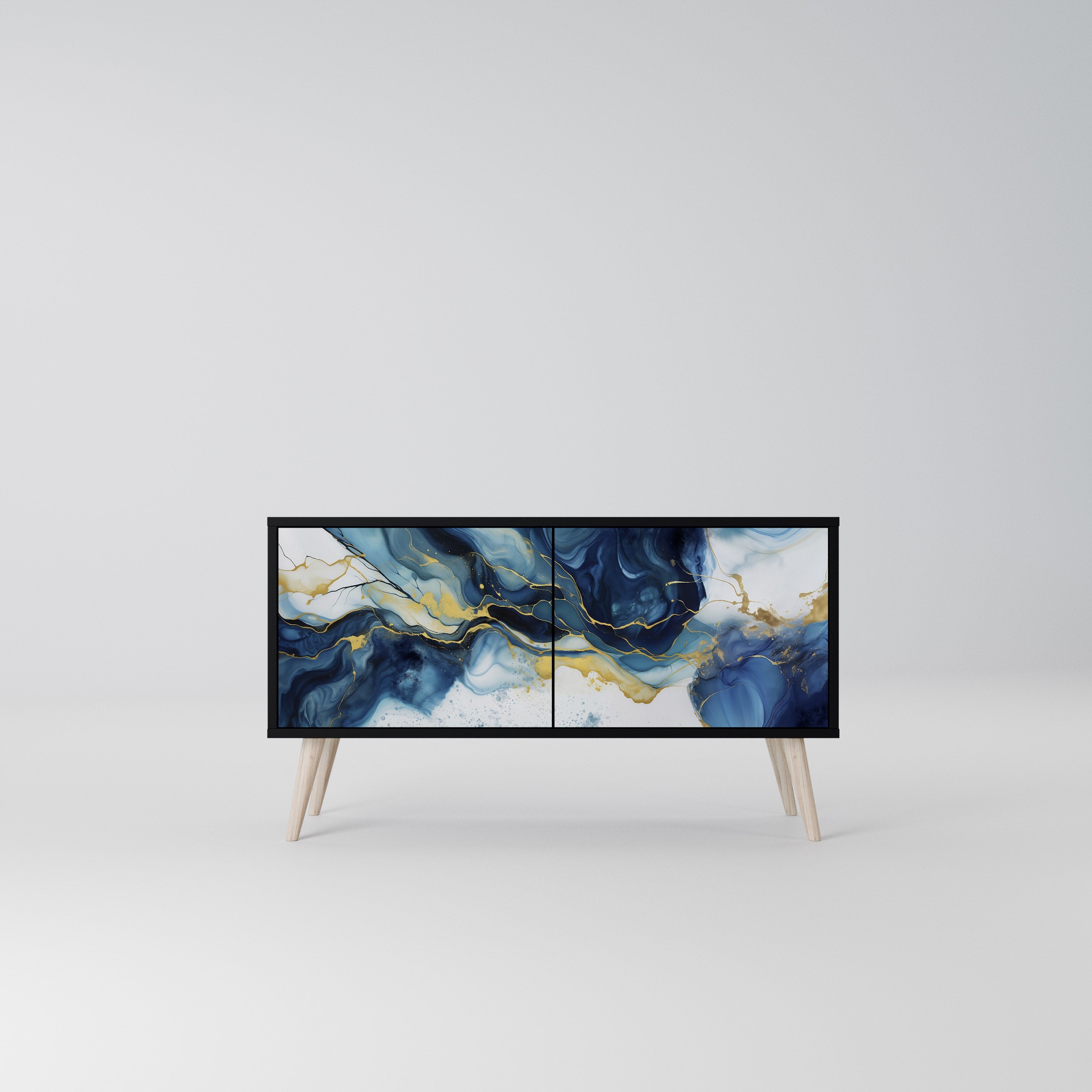 INKY MARBLE Kompaktowa szafka RTV 2-drzwiowa