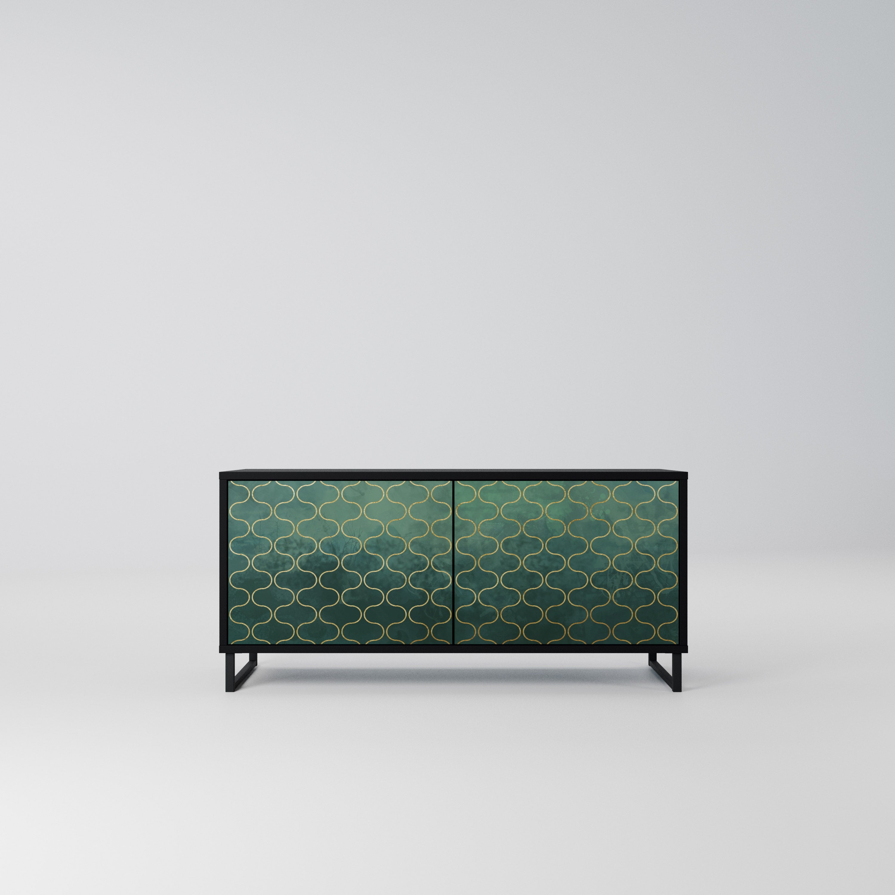 TESSELATED GREENERY Kompaktowa szafka RTV 2-drzwiowa
