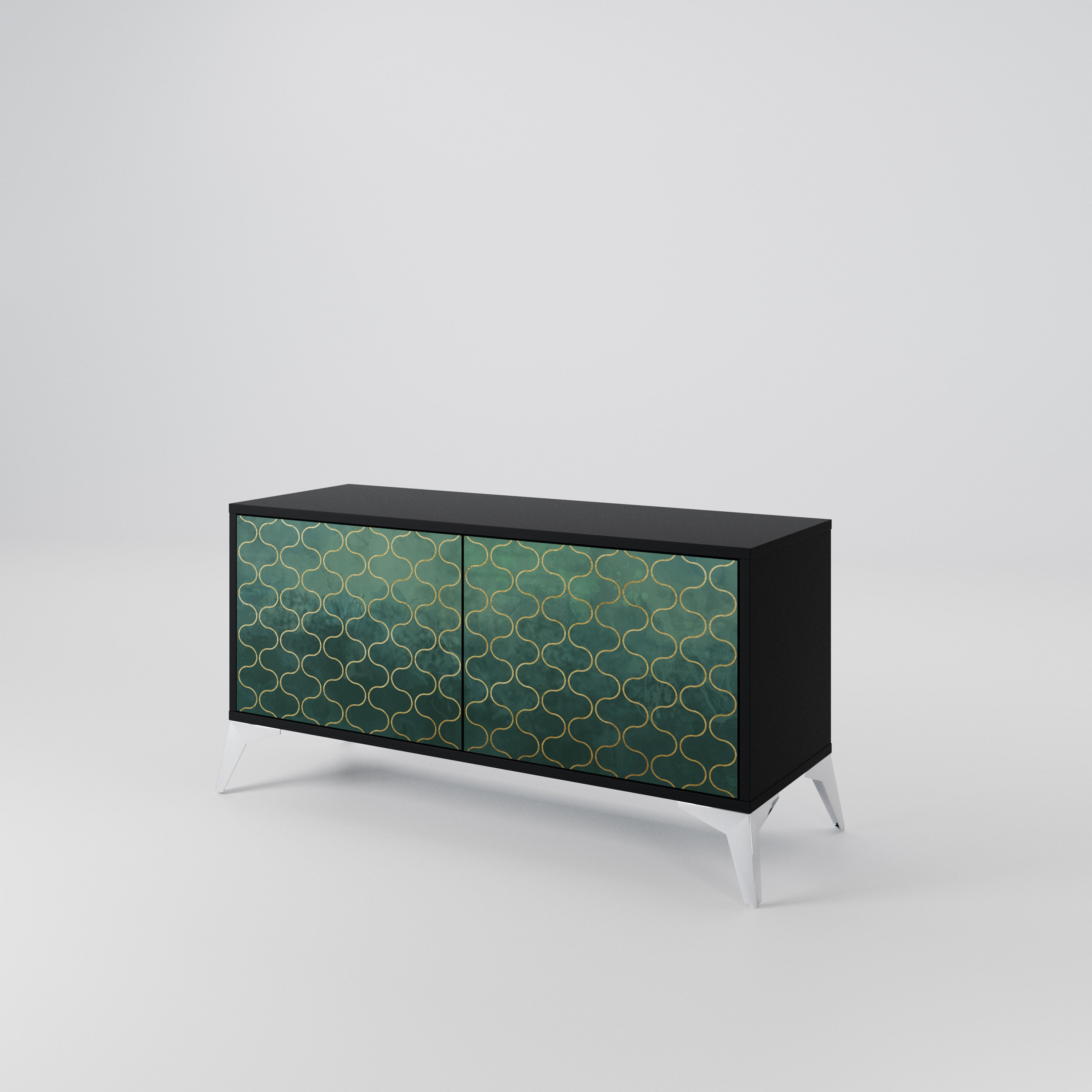 TESSELATED GREENERY Kompaktowa szafka RTV 2-drzwiowa