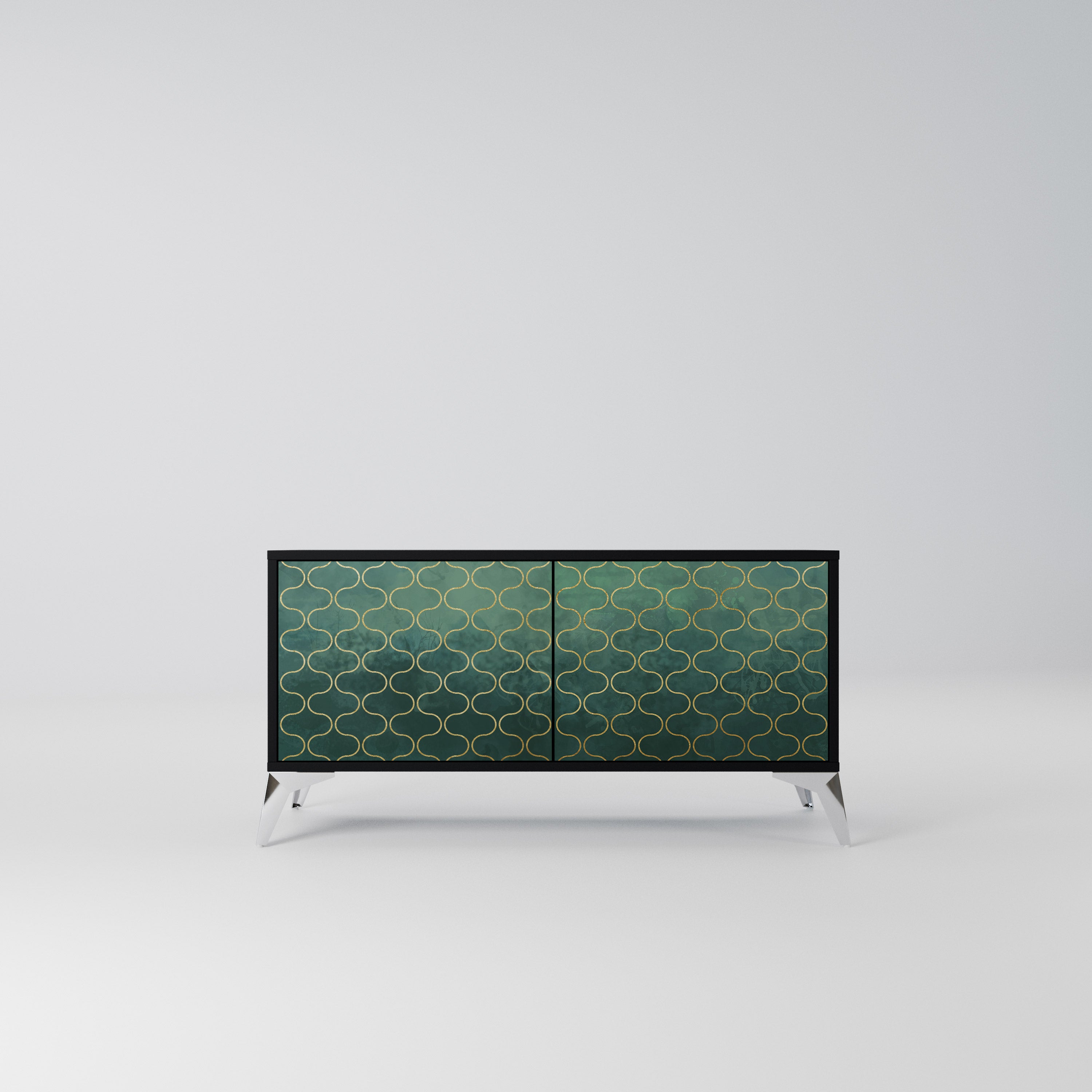 TESSELATED GREENERY Kompaktowa szafka RTV 2-drzwiowa
