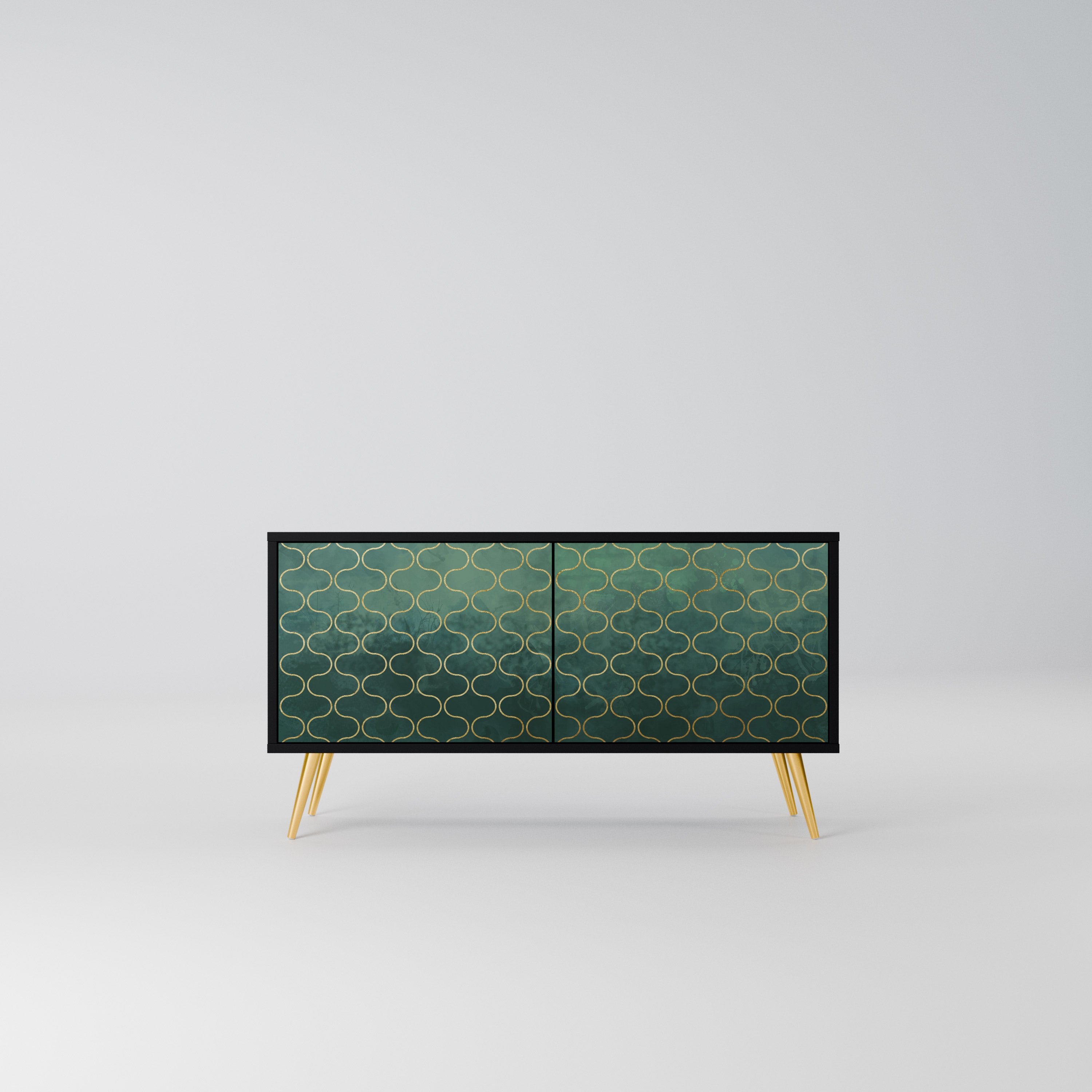 TESSELATED GREENERY Kompaktowa szafka RTV 2-drzwiowa