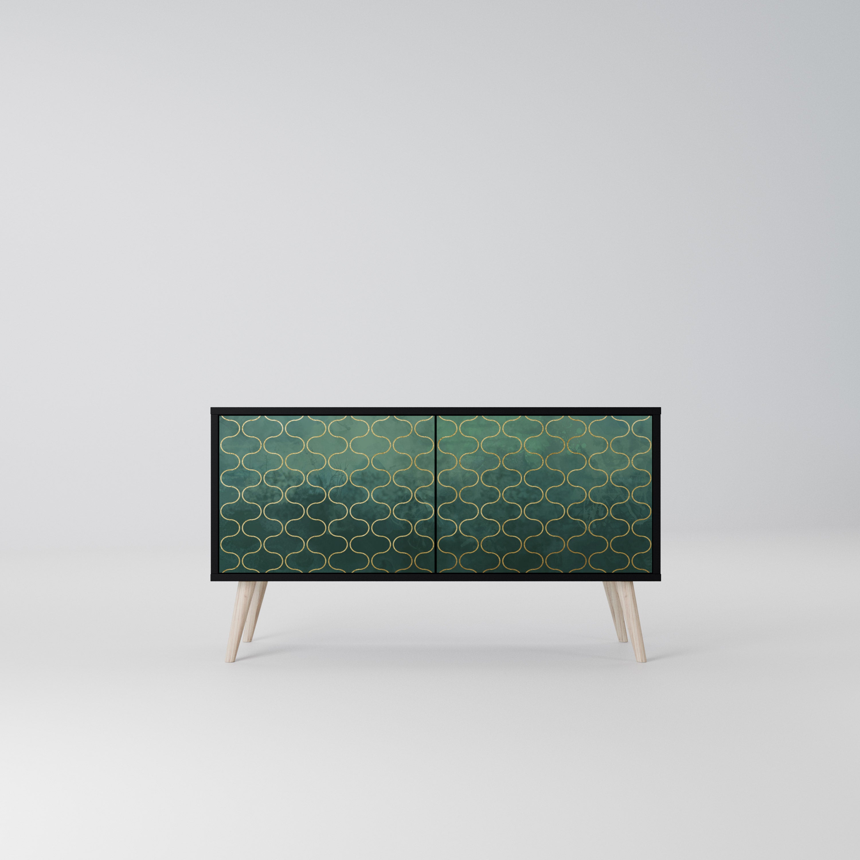TESSELATED GREENERY Kompaktowa szafka RTV 2-drzwiowa