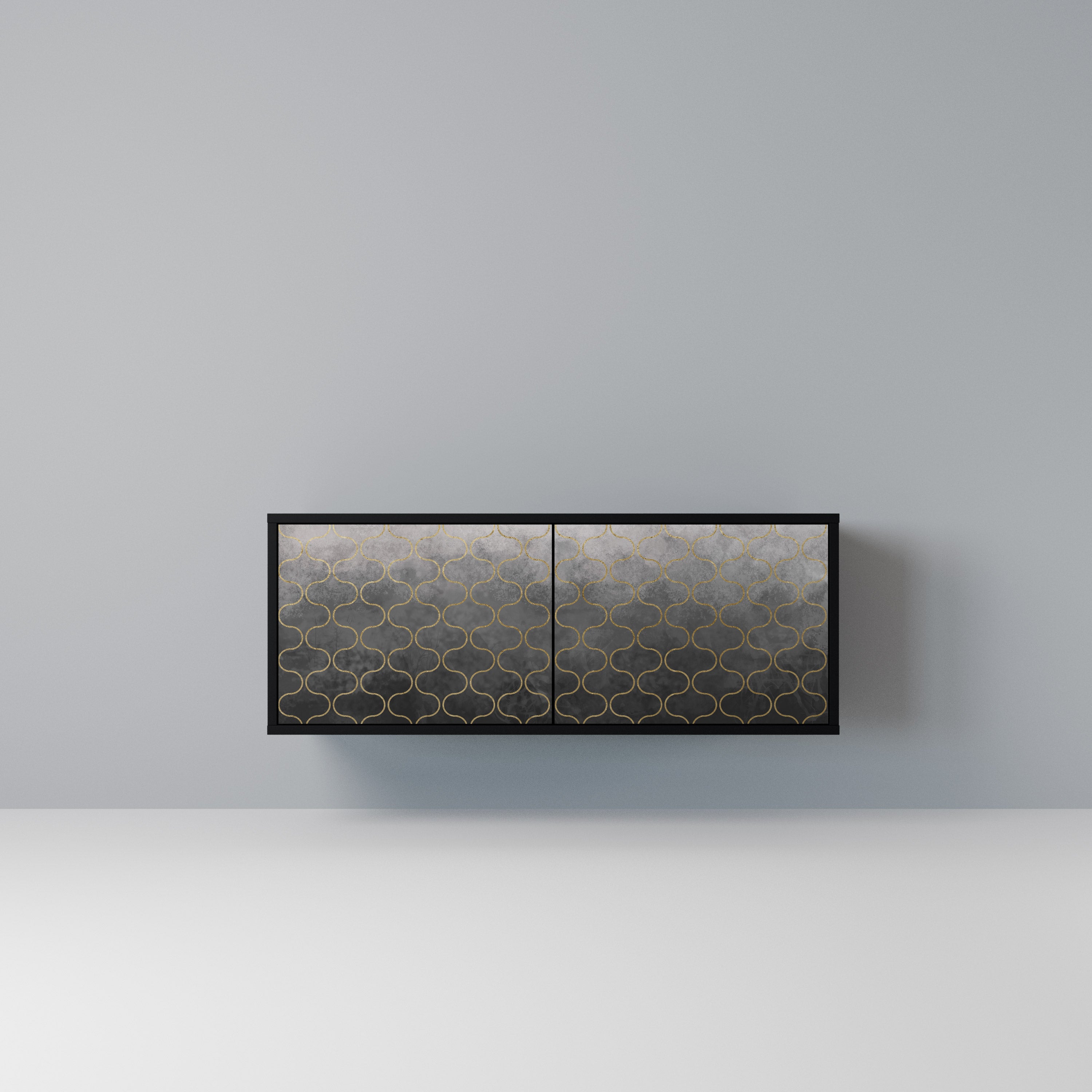 TESSELATED GRAYISH Kompaktowa szafka RTV 2-drzwiowa