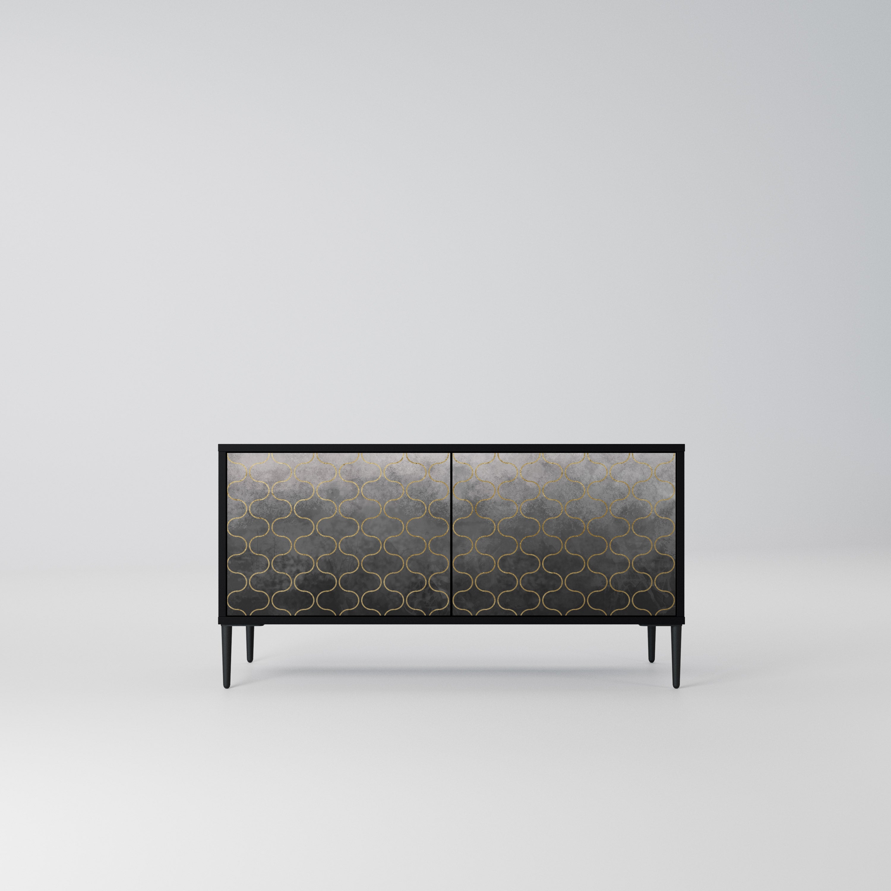 TESSELATED GRAYISH Kompaktowa szafka RTV 2-drzwiowa