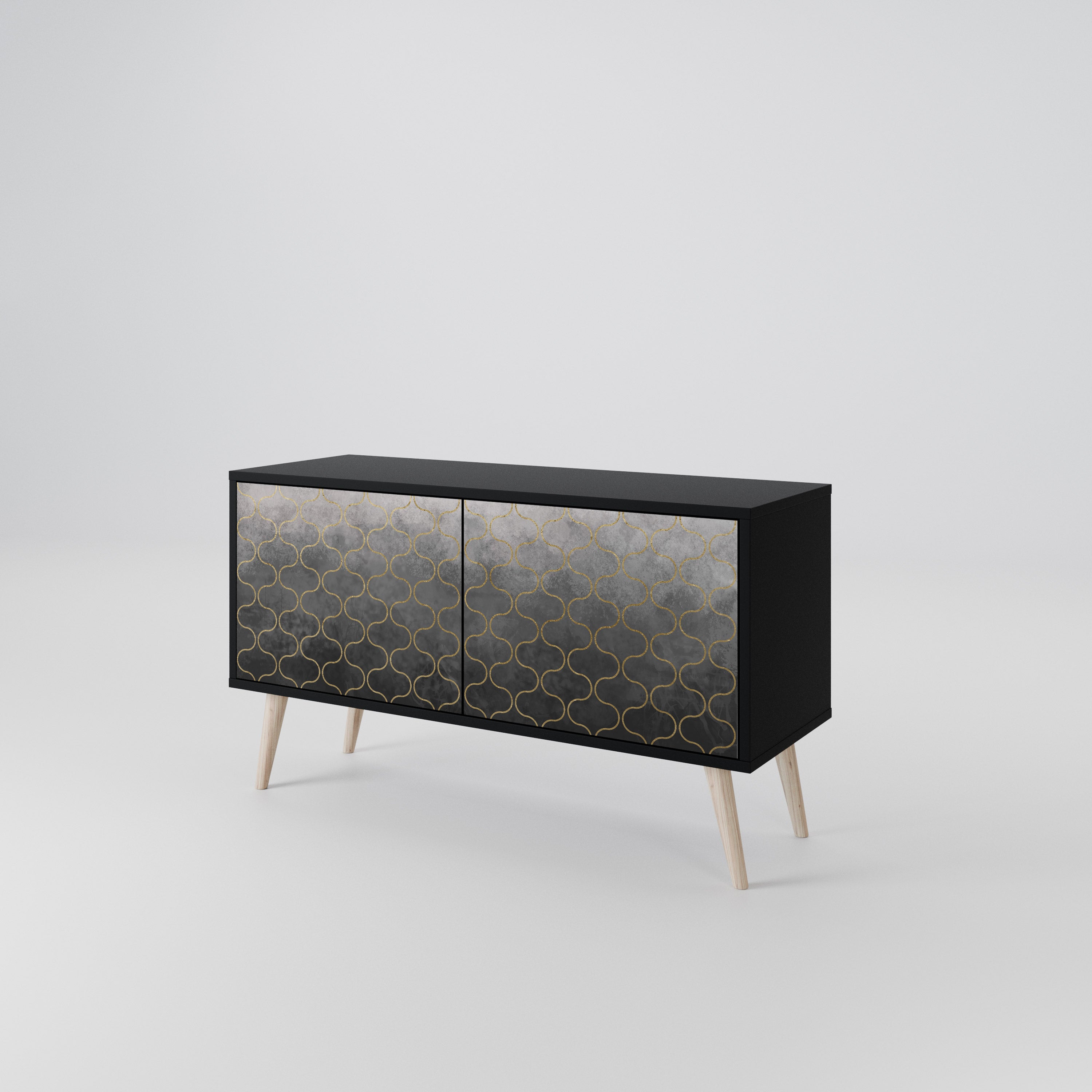 TESSELATED GRAYISH Kompaktowa szafka RTV 2-drzwiowa