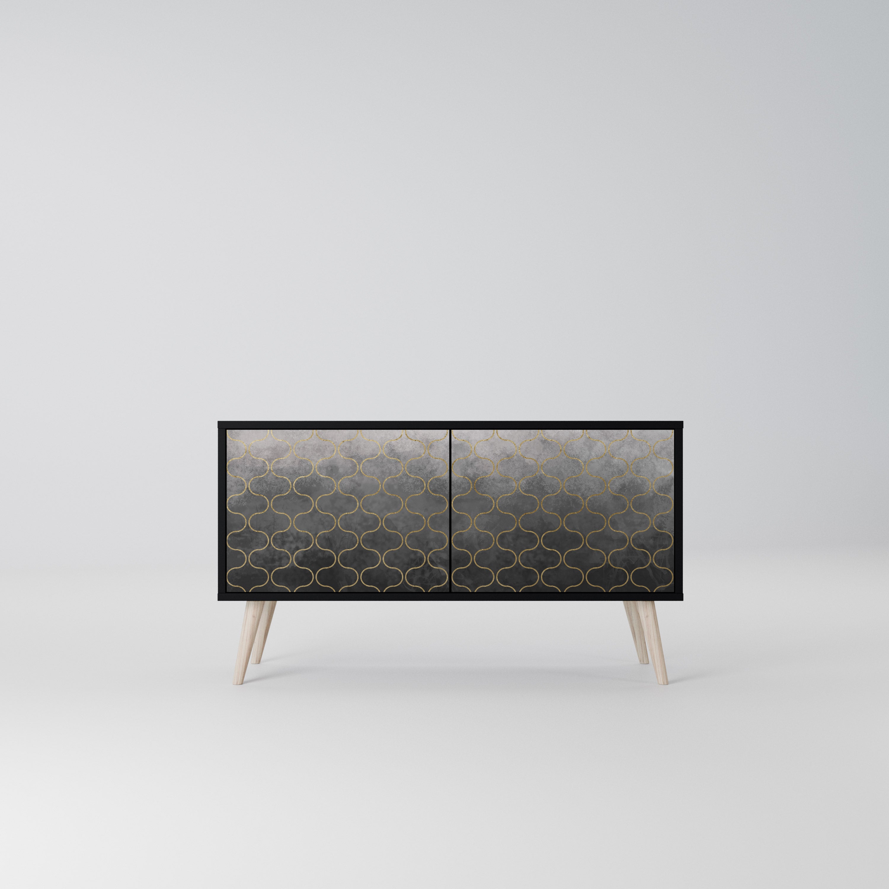 TESSELATED GRAYISH Kompaktowa szafka RTV 2-drzwiowa