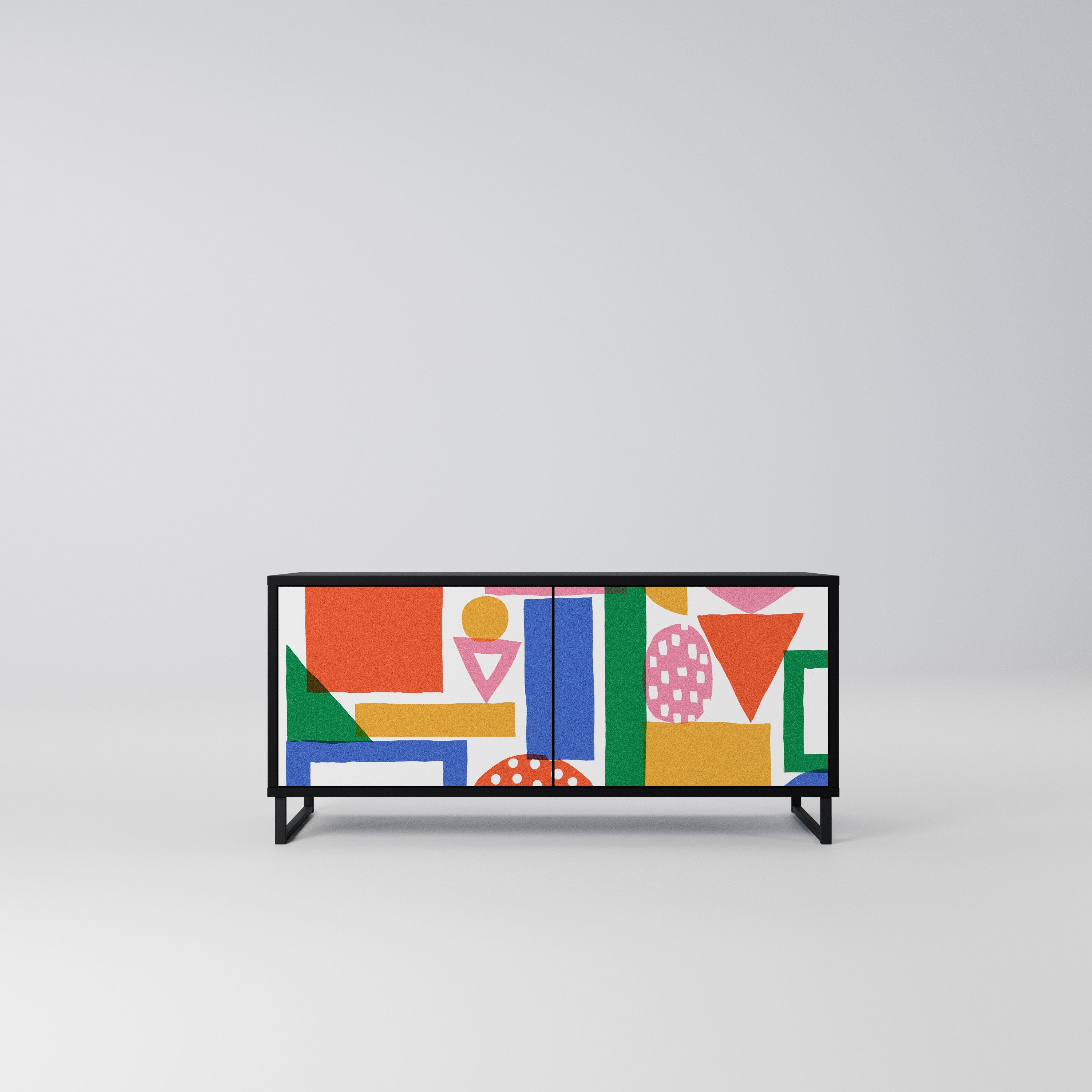 GEOMETRIC GLIMMER Kompaktowa szafka RTV 2-drzwiowa