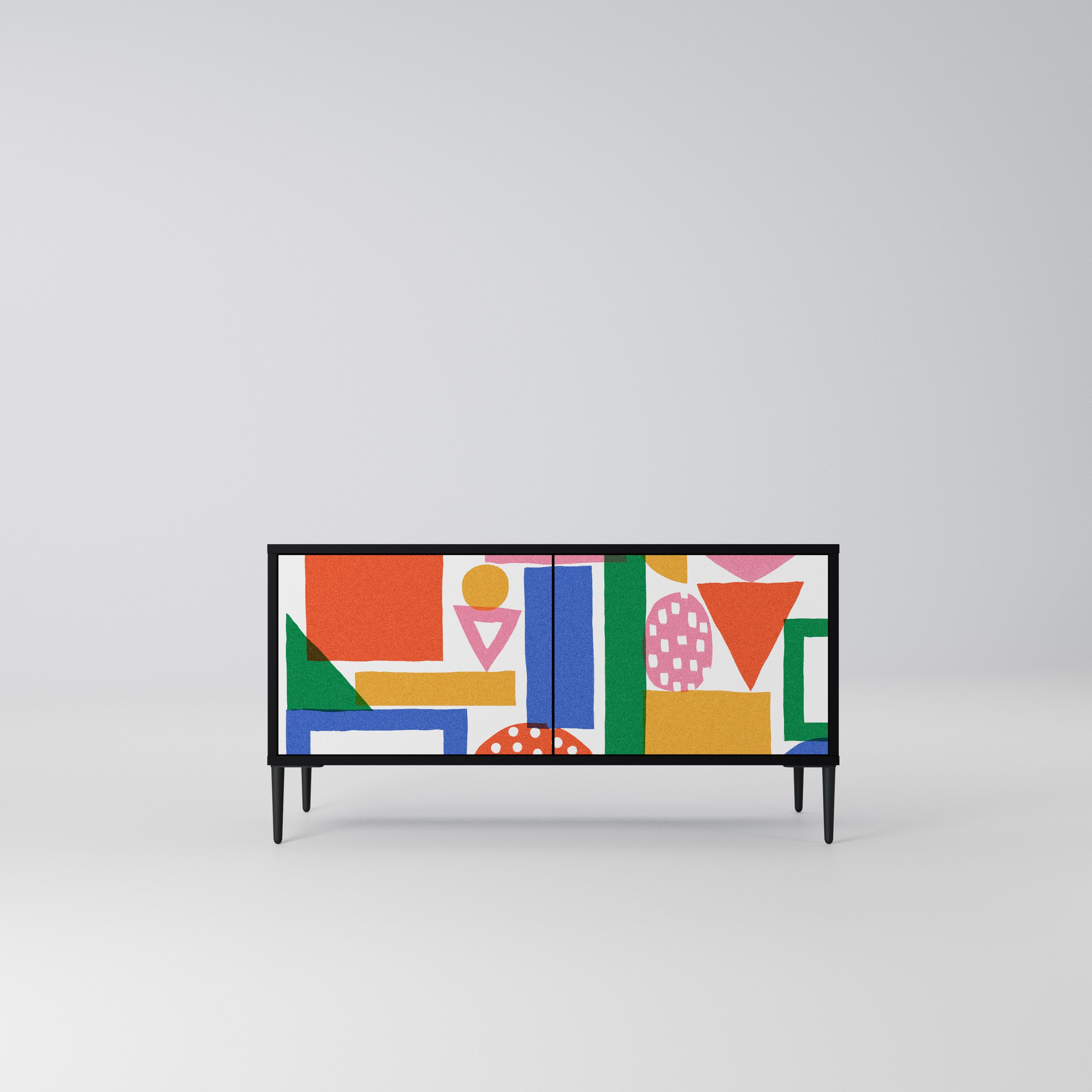 GEOMETRIC GLIMMER Kompaktowa szafka RTV 2-drzwiowa