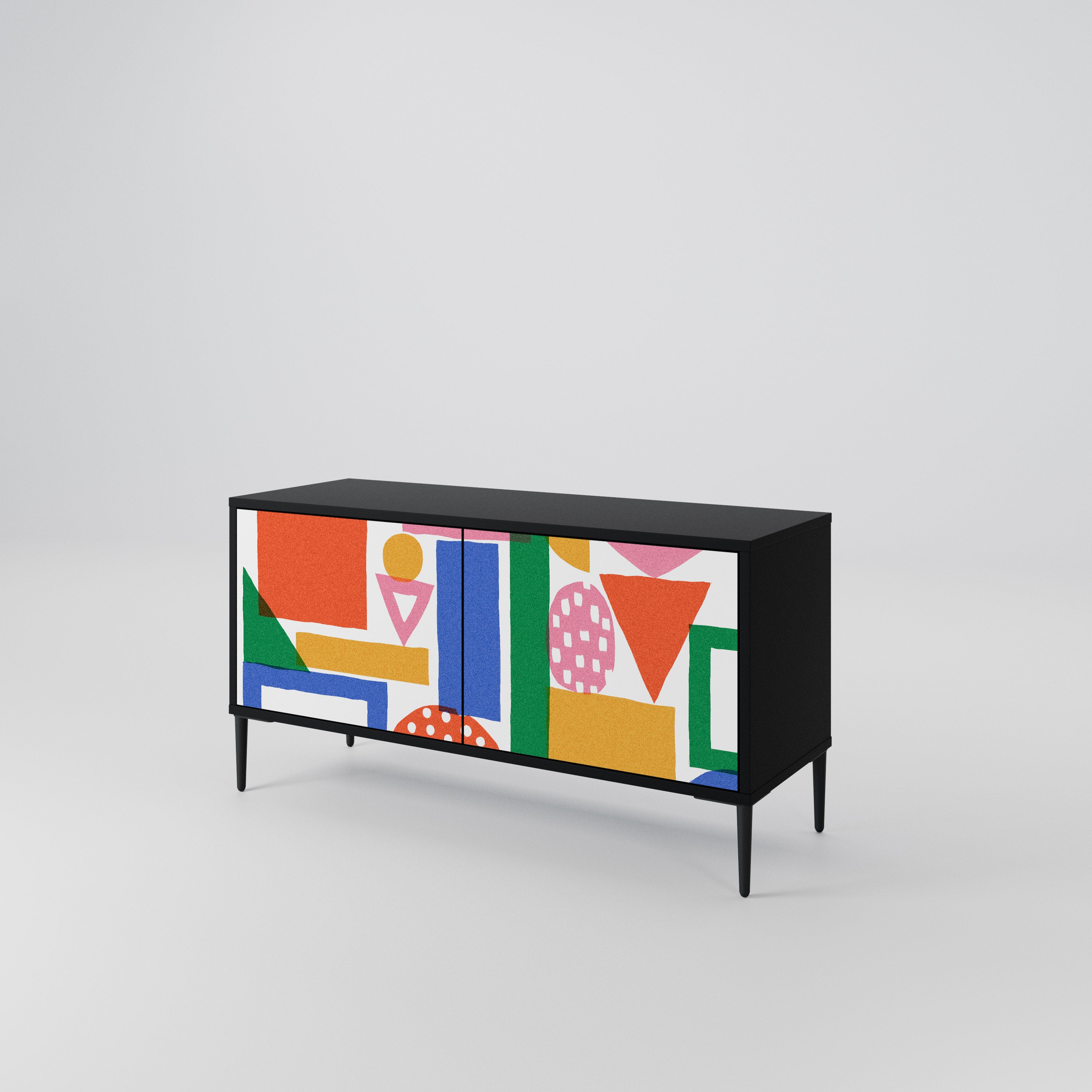 GEOMETRIC GLIMMER Kompaktowa szafka RTV 2-drzwiowa