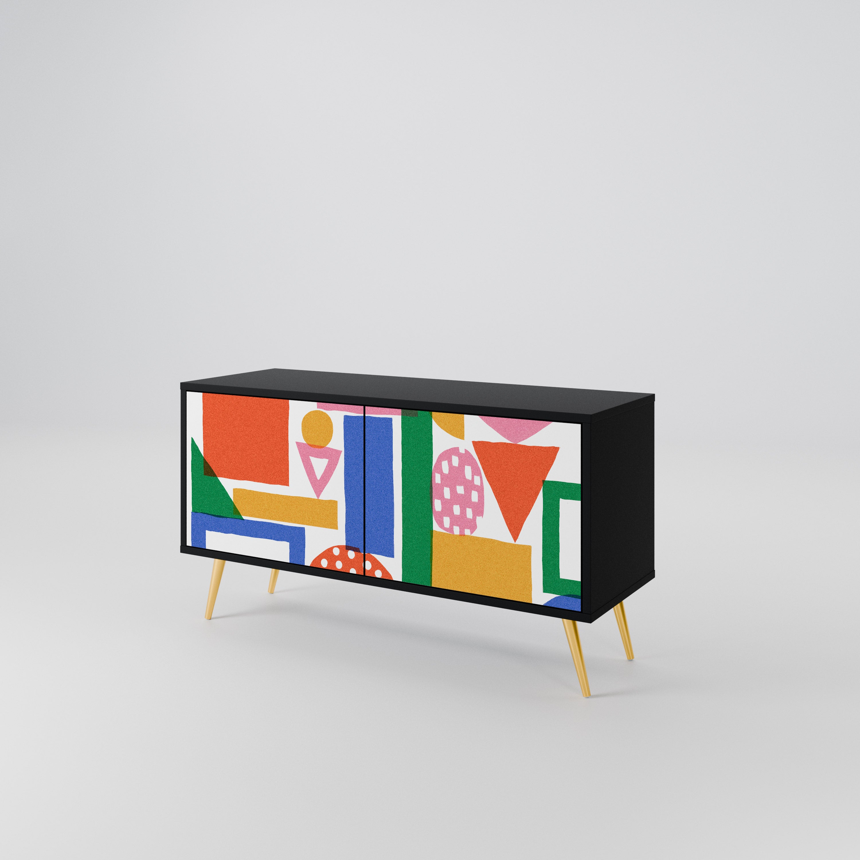 GEOMETRIC GLIMMER Kompaktowa szafka RTV 2-drzwiowa