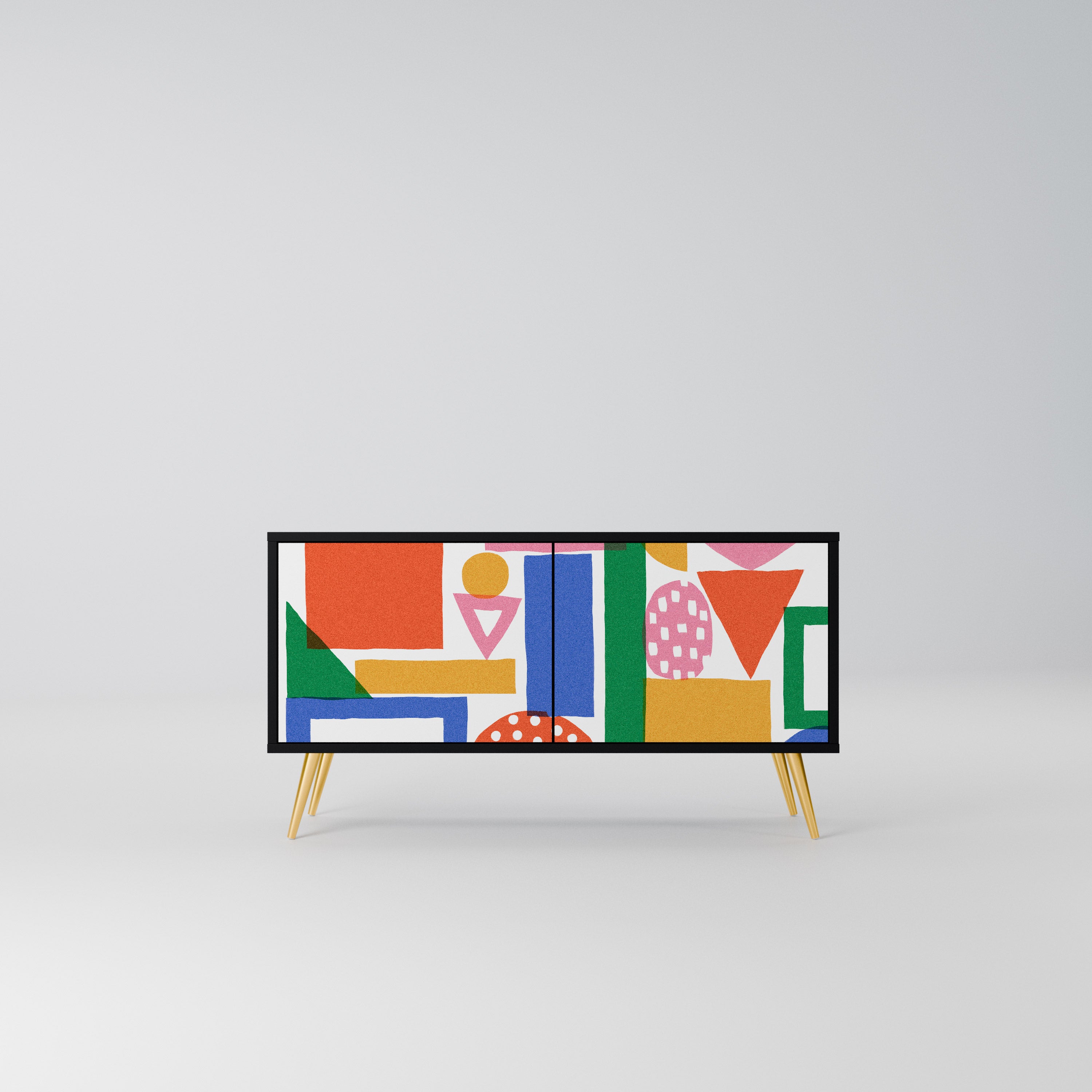 GEOMETRIC GLIMMER Kompaktowa szafka RTV 2-drzwiowa