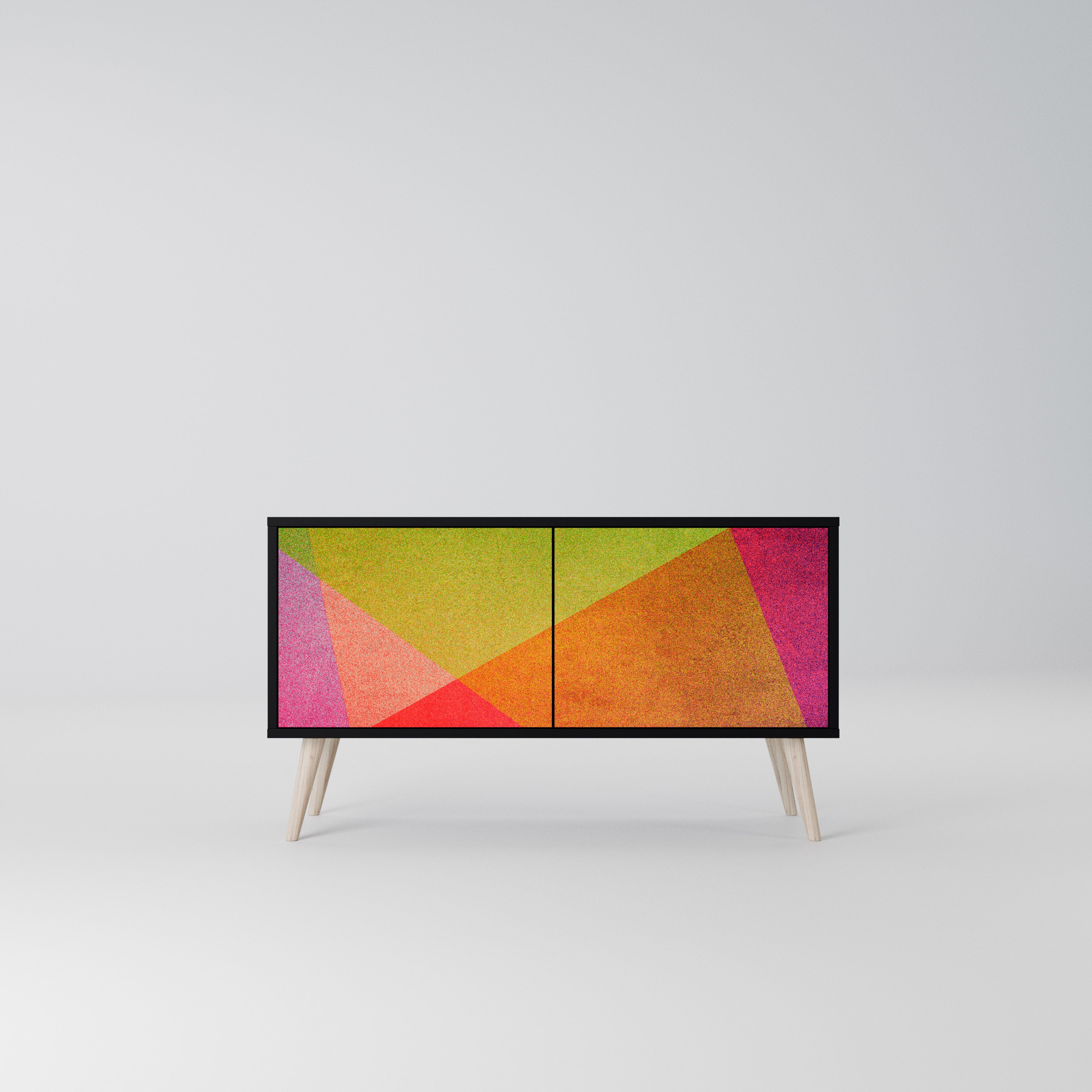 VIVID GEOMETRY Kompaktowa szafka RTV 2-drzwiowa