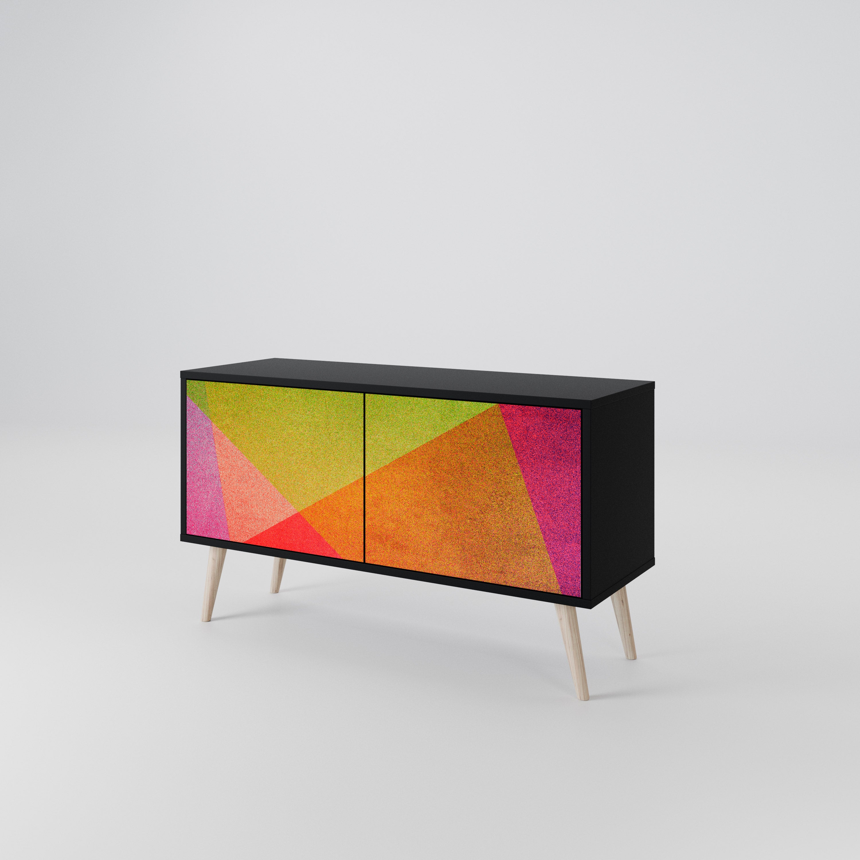 VIVID GEOMETRY Kompaktowa szafka RTV 2-drzwiowa