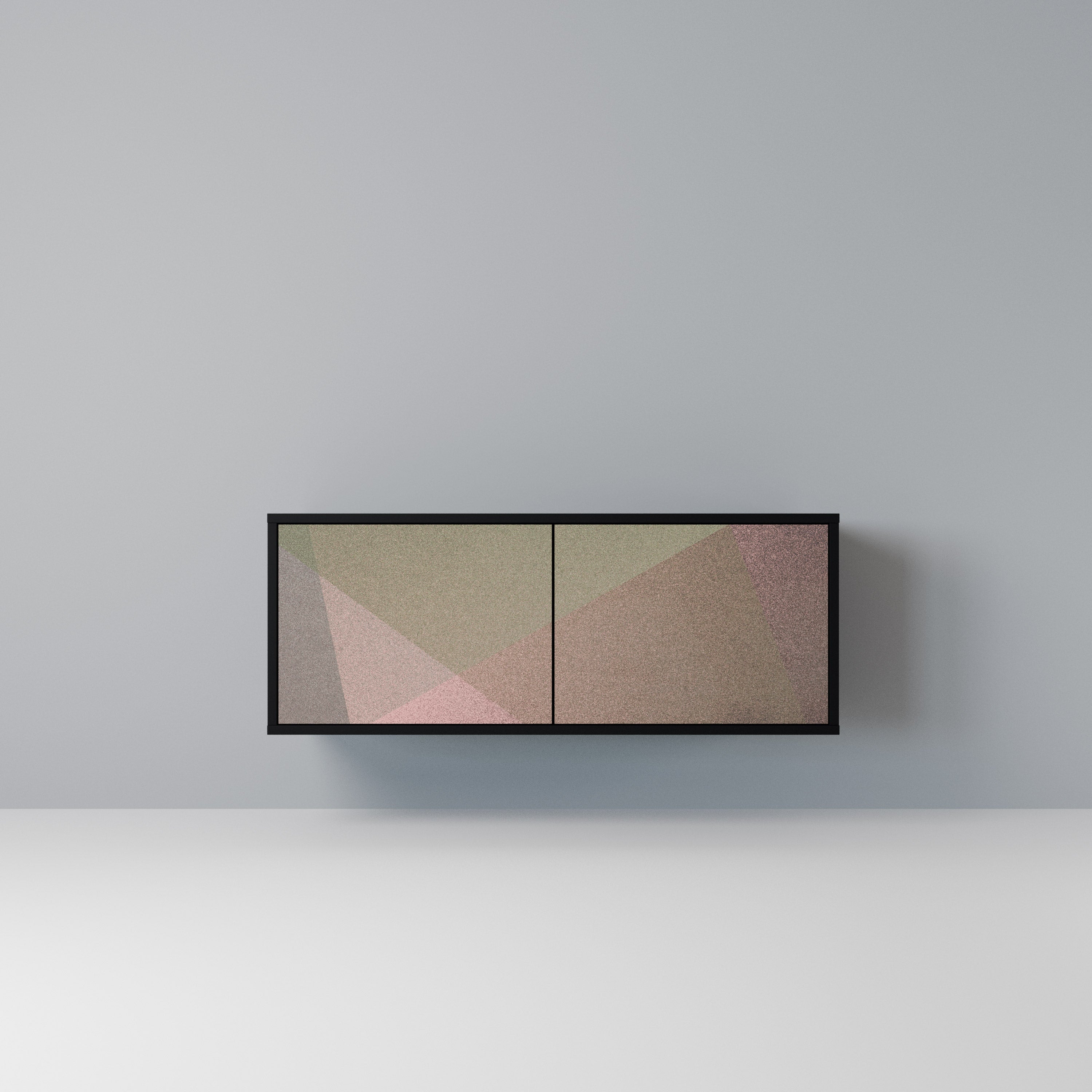 BEIGE GEOMETRY Kompaktowa szafka RTV 2-drzwiowa