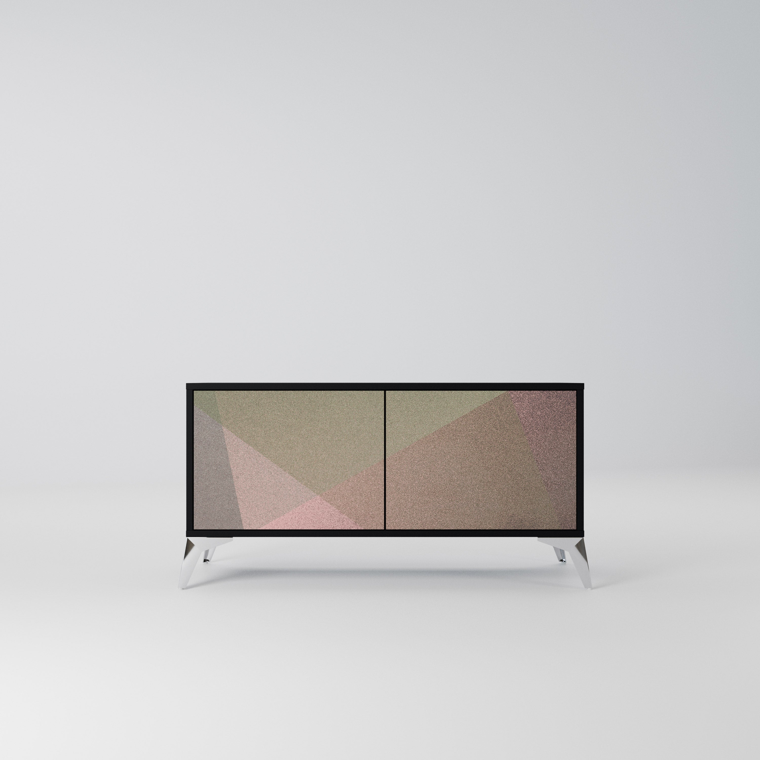 BEIGE GEOMETRY Kompaktowa szafka RTV 2-drzwiowa