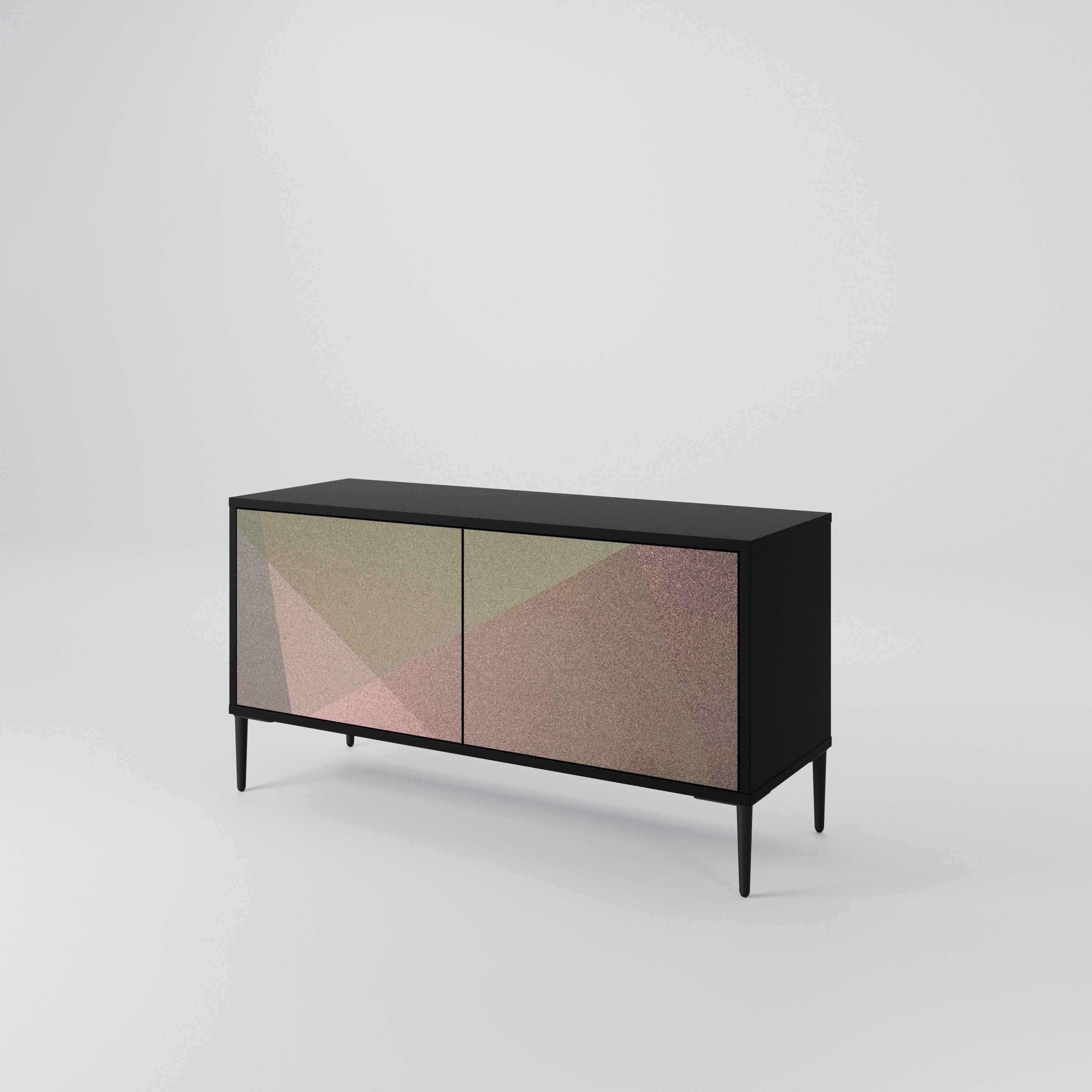 BEIGE GEOMETRY Kompaktowa szafka RTV 2-drzwiowa