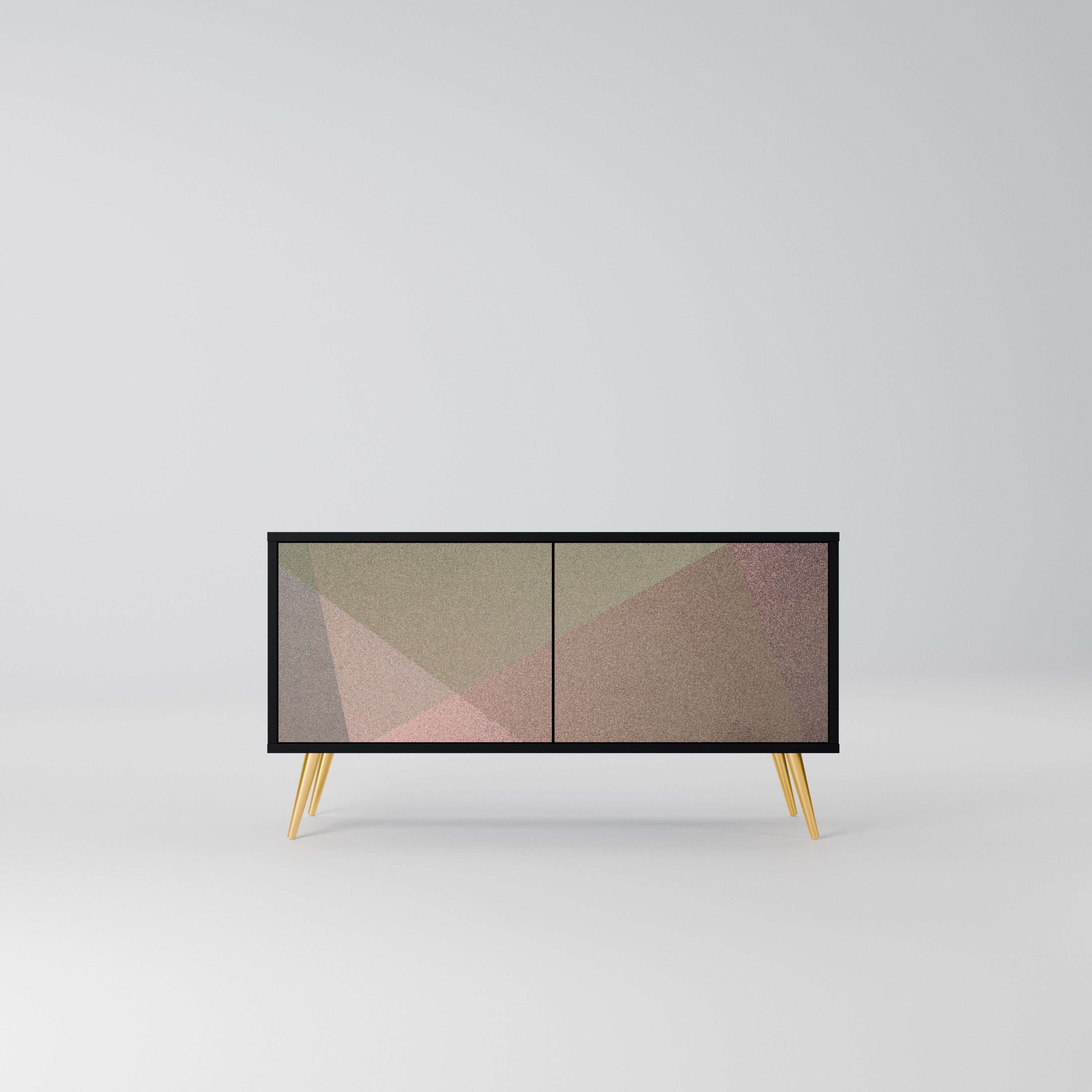 BEIGE GEOMETRY Kompaktowa szafka RTV 2-drzwiowa