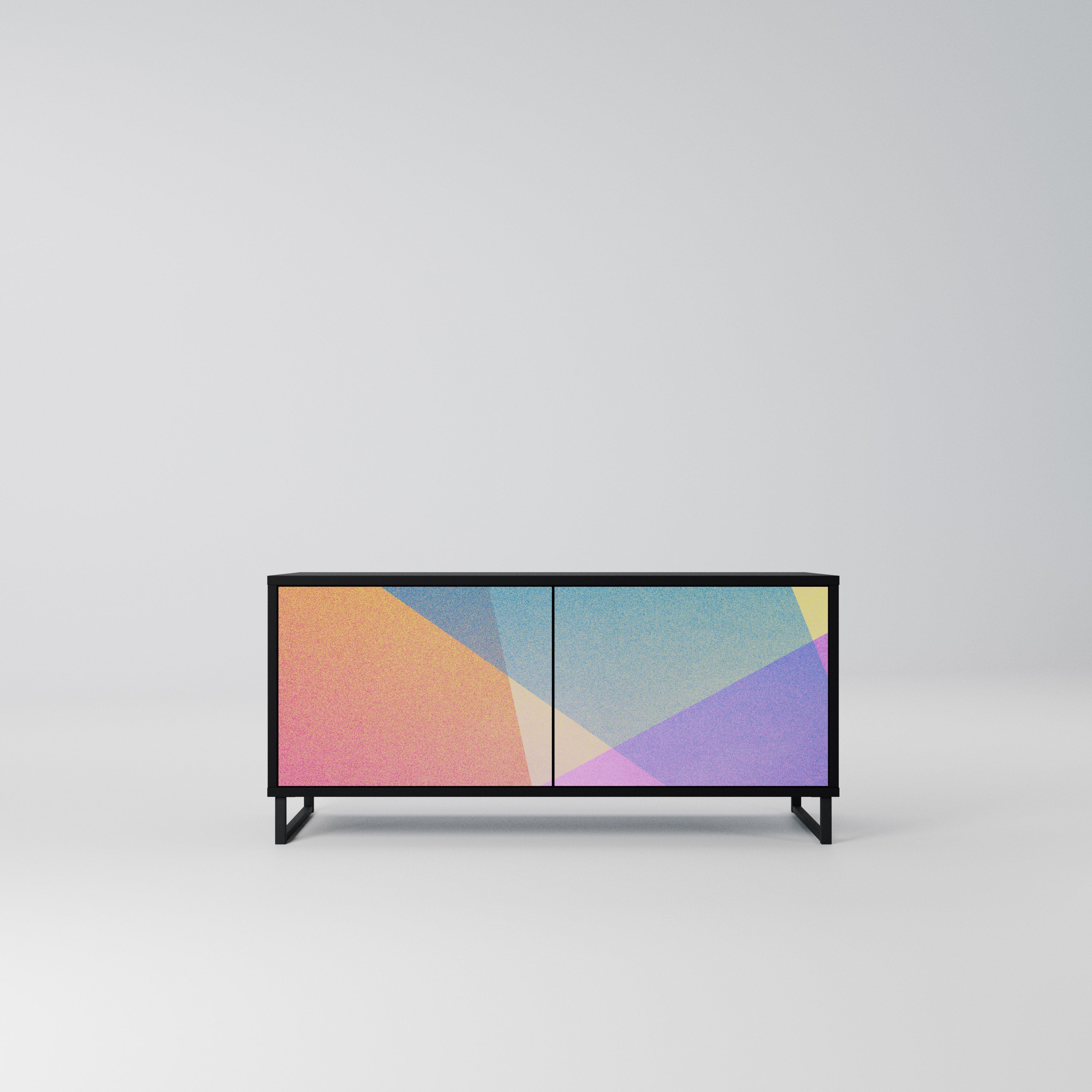 BRIGHT GEOMETRY Kompaktowa szafka RTV 2-drzwiowa