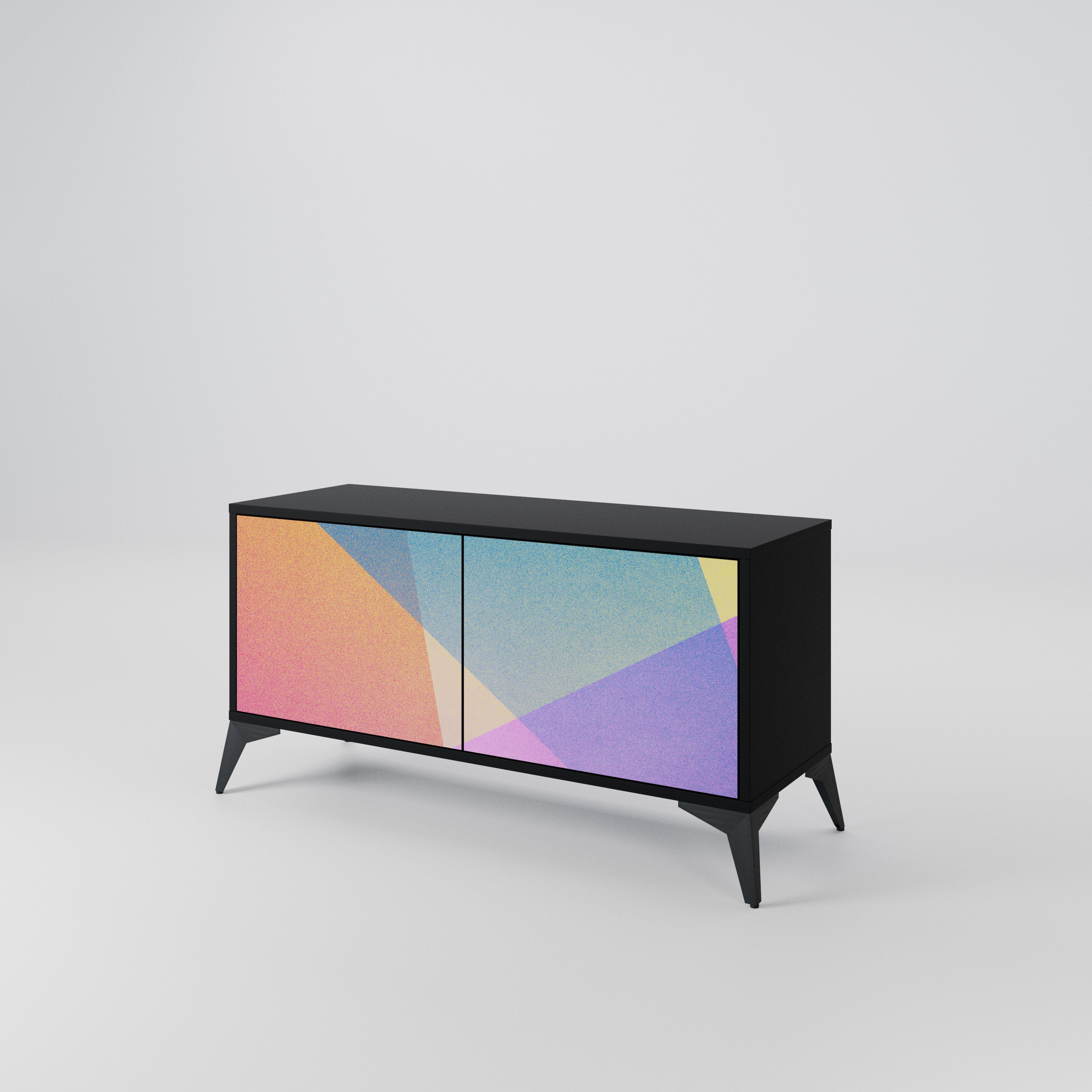 BRIGHT GEOMETRY Kompaktowa szafka RTV 2-drzwiowa