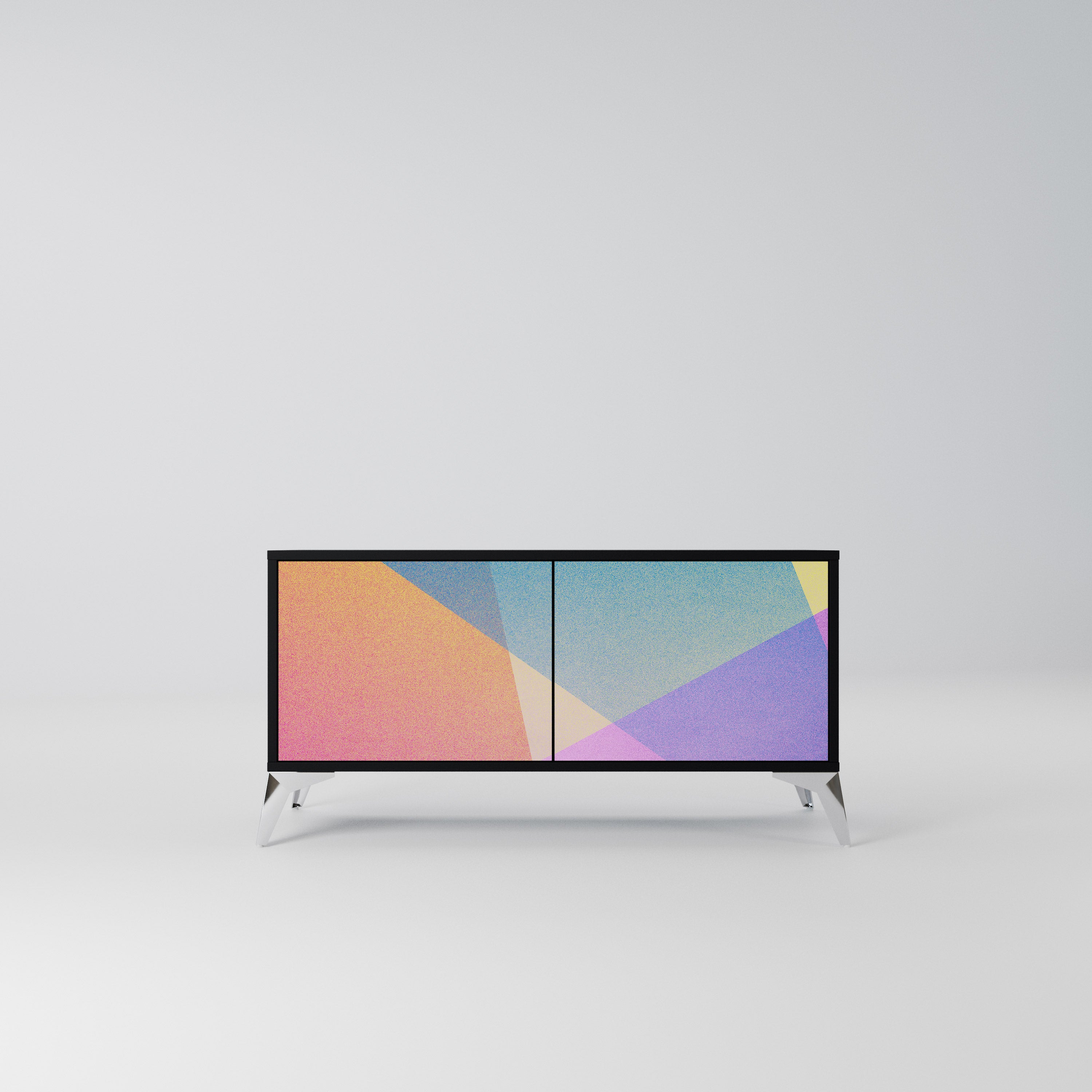 BRIGHT GEOMETRY Kompaktowa szafka RTV 2-drzwiowa
