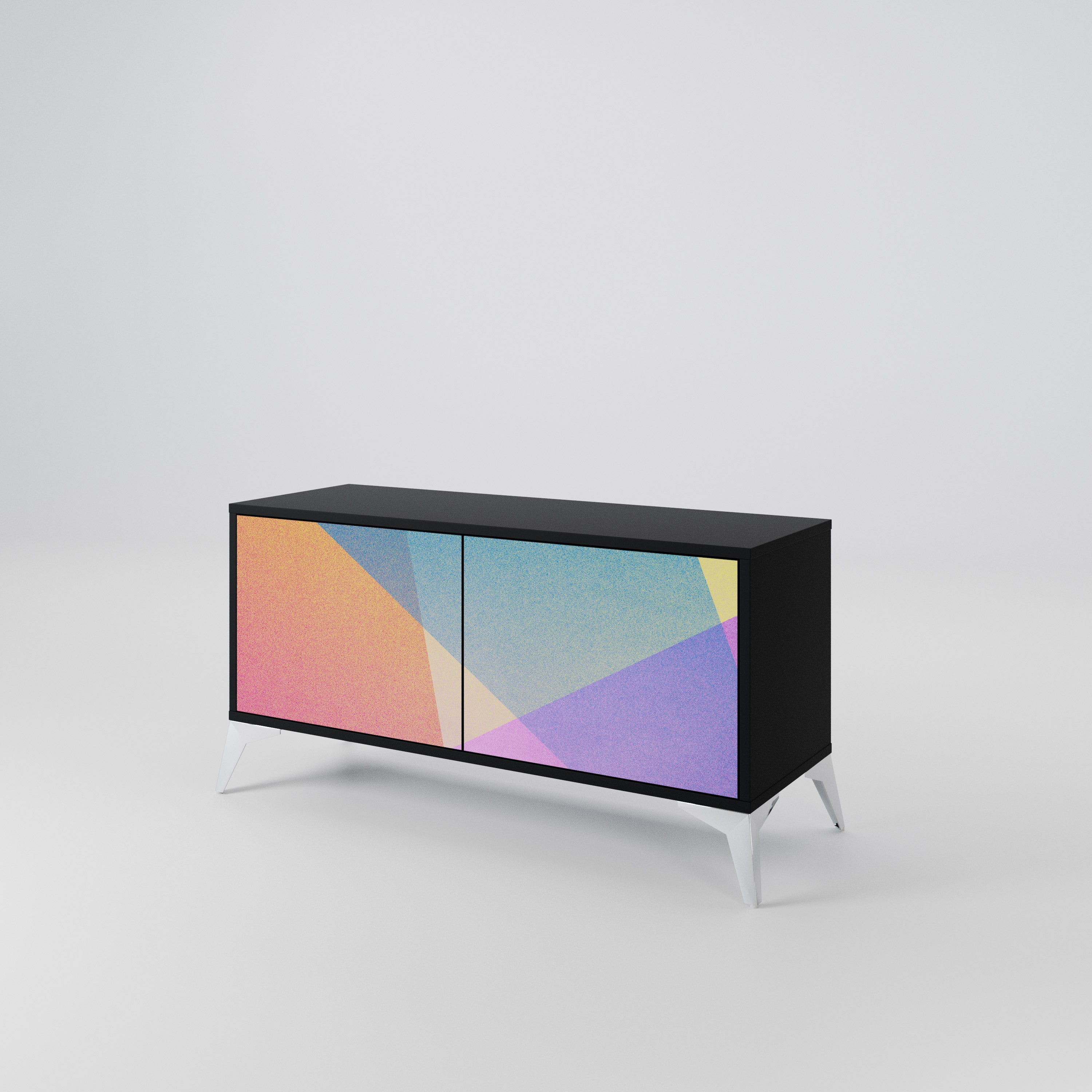 BRIGHT GEOMETRY Kompaktowa szafka RTV 2-drzwiowa