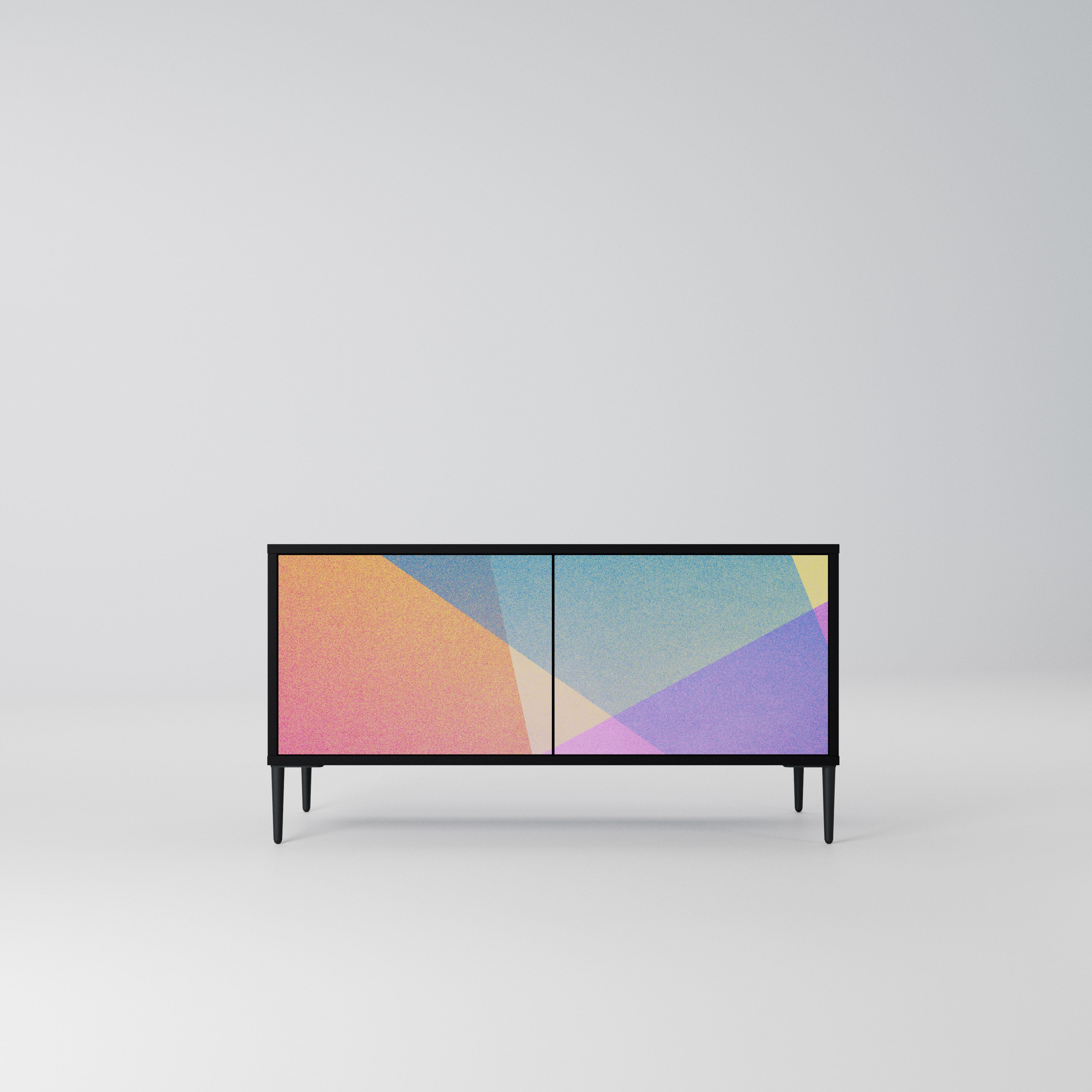 BRIGHT GEOMETRY Kompaktowa szafka RTV 2-drzwiowa