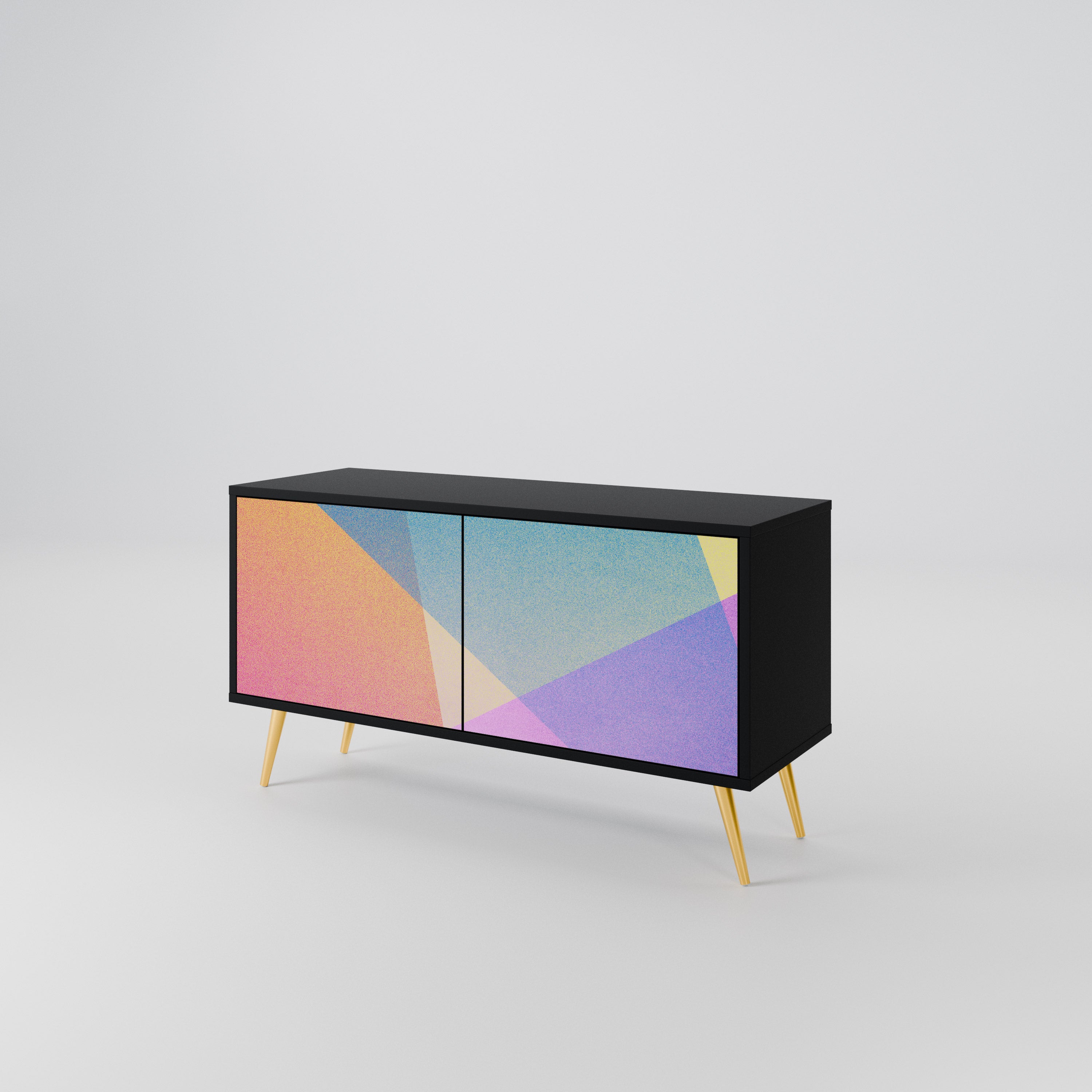 BRIGHT GEOMETRY Kompaktowa szafka RTV 2-drzwiowa