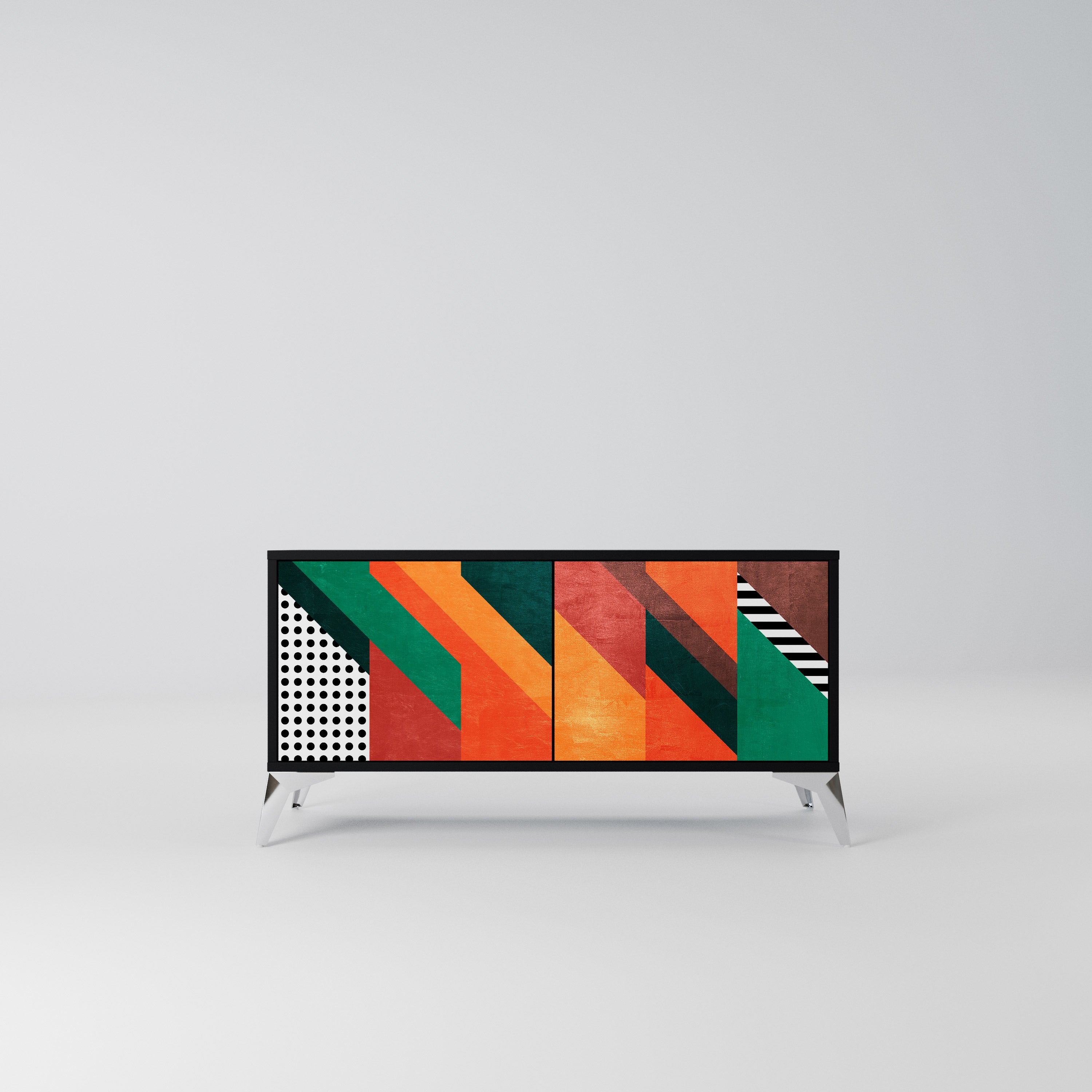 MAKESHIFT ARTISTRY Kompaktowa szafka RTV 2-drzwiowa