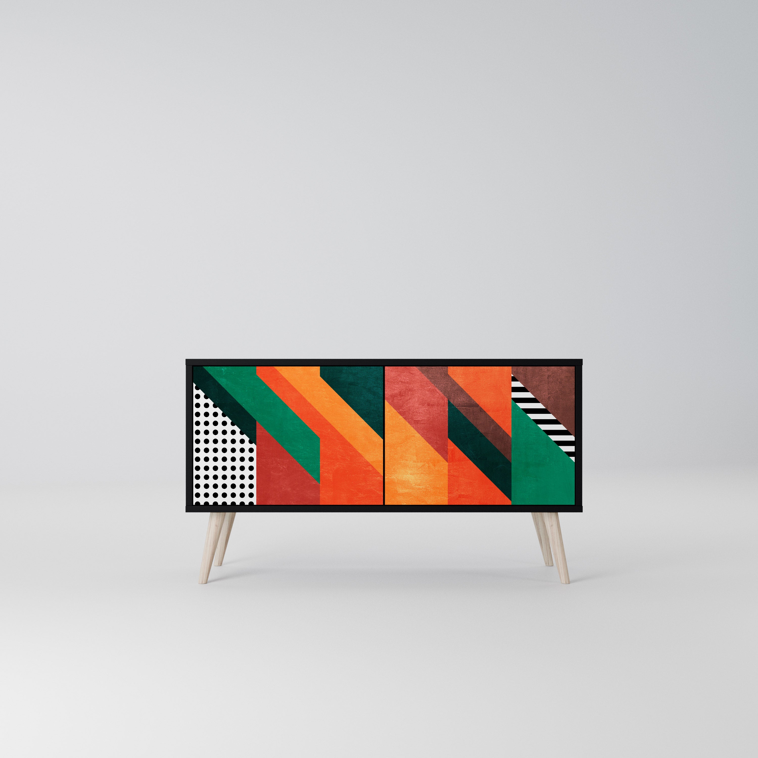 MAKESHIFT ARTISTRY Kompaktowa szafka RTV 2-drzwiowa