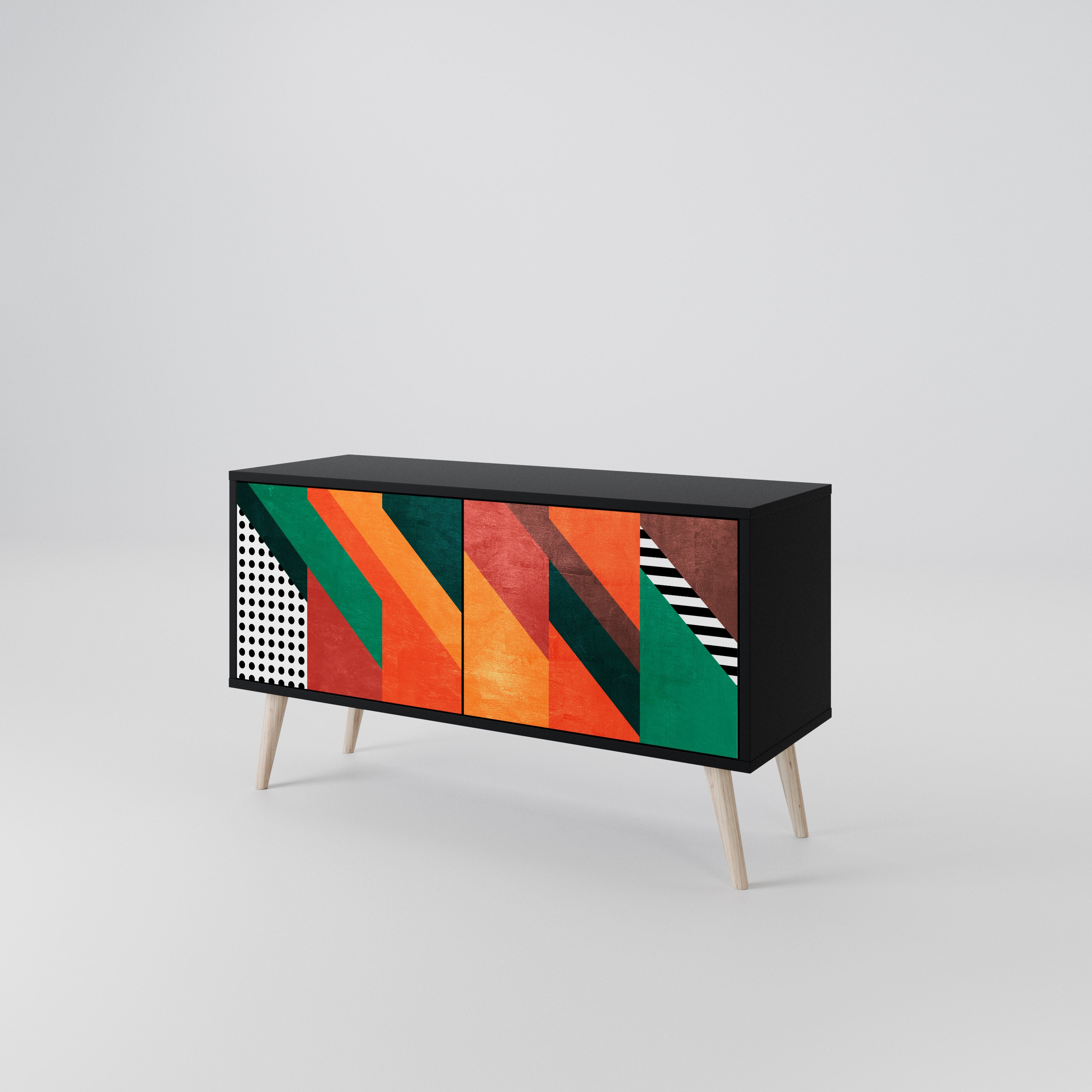 MAKESHIFT ARTISTRY Kompaktowa szafka RTV 2-drzwiowa