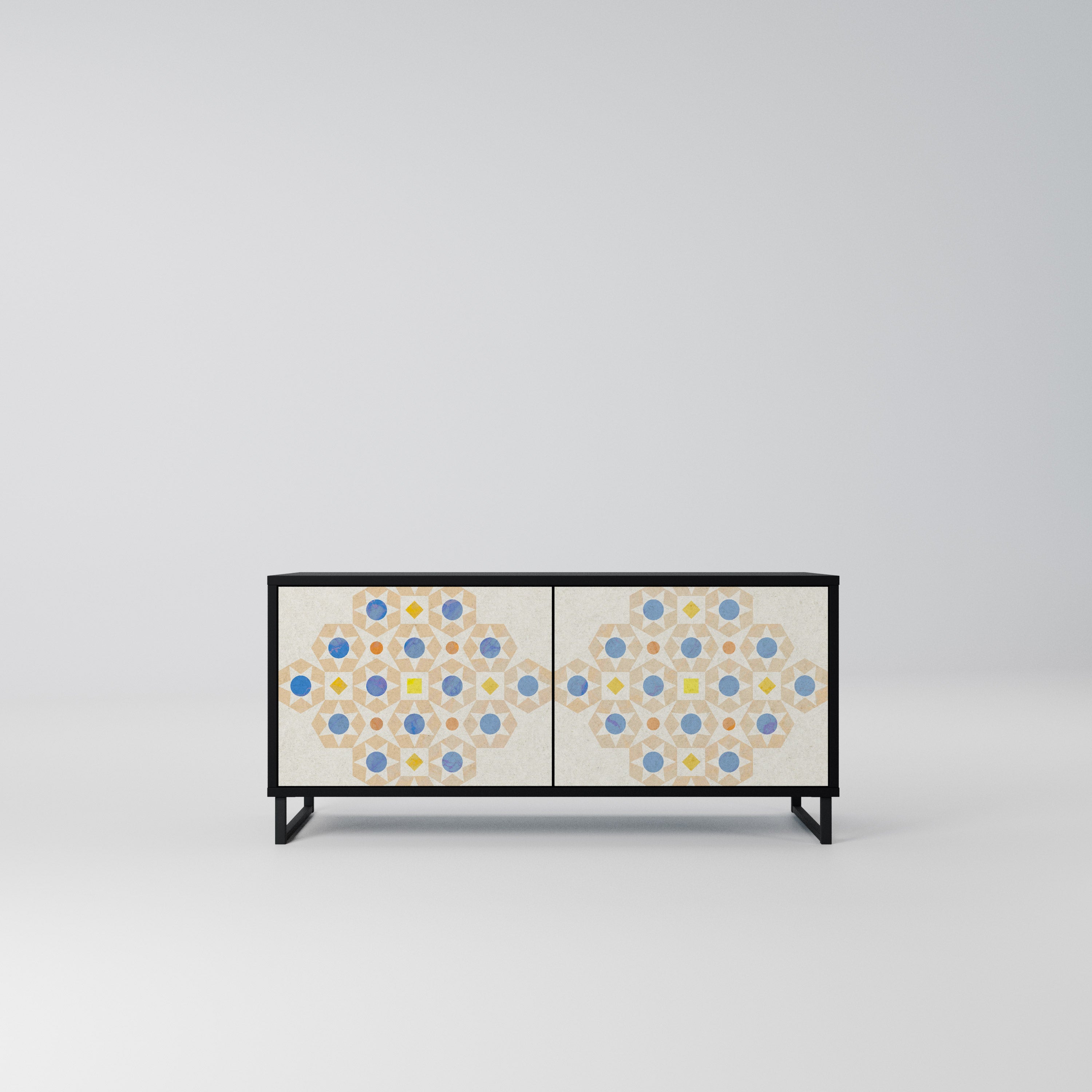 PATTERNED PRISM Kompaktowa szafka RTV 2-drzwiowa