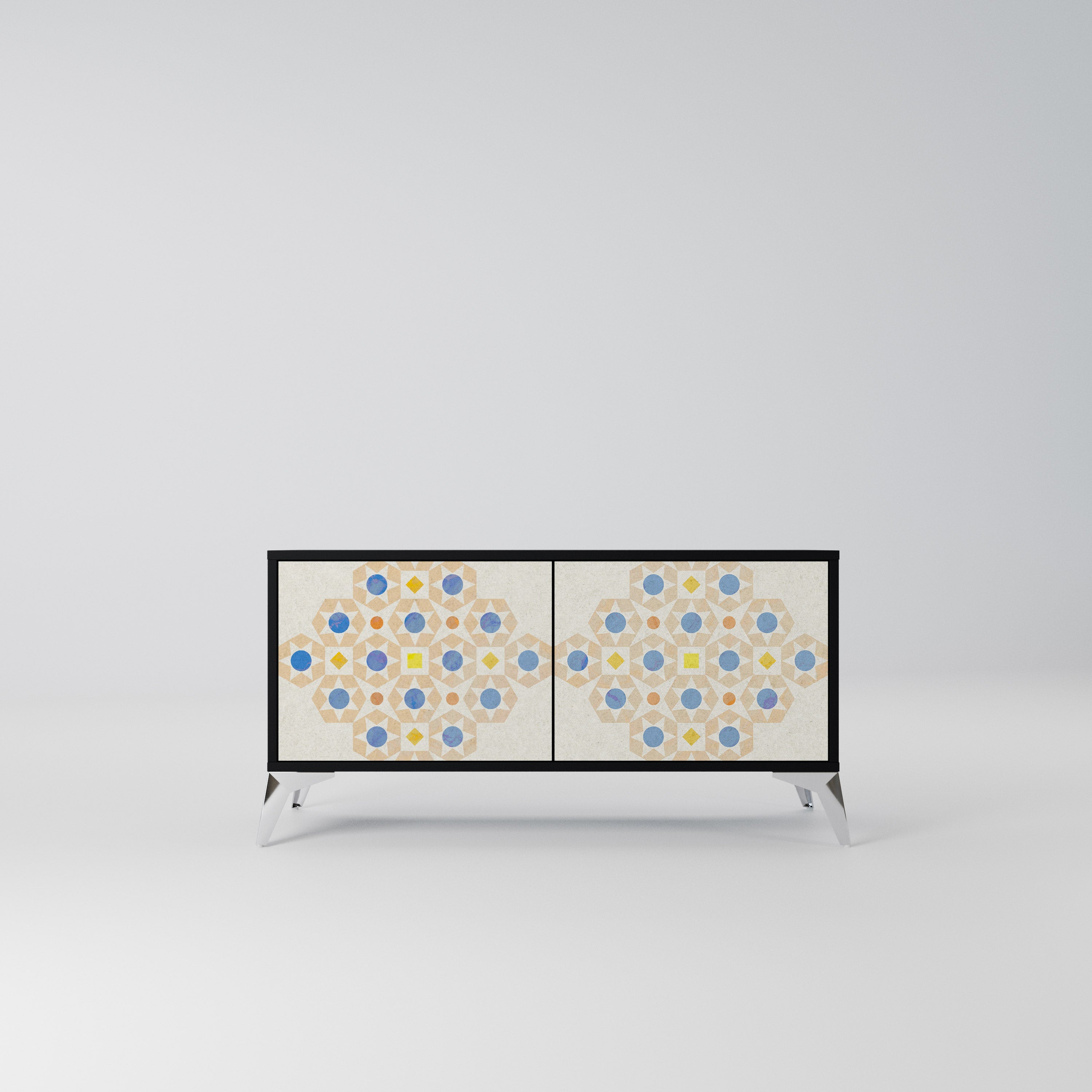 PATTERNED PRISM Kompaktowa szafka RTV 2-drzwiowa