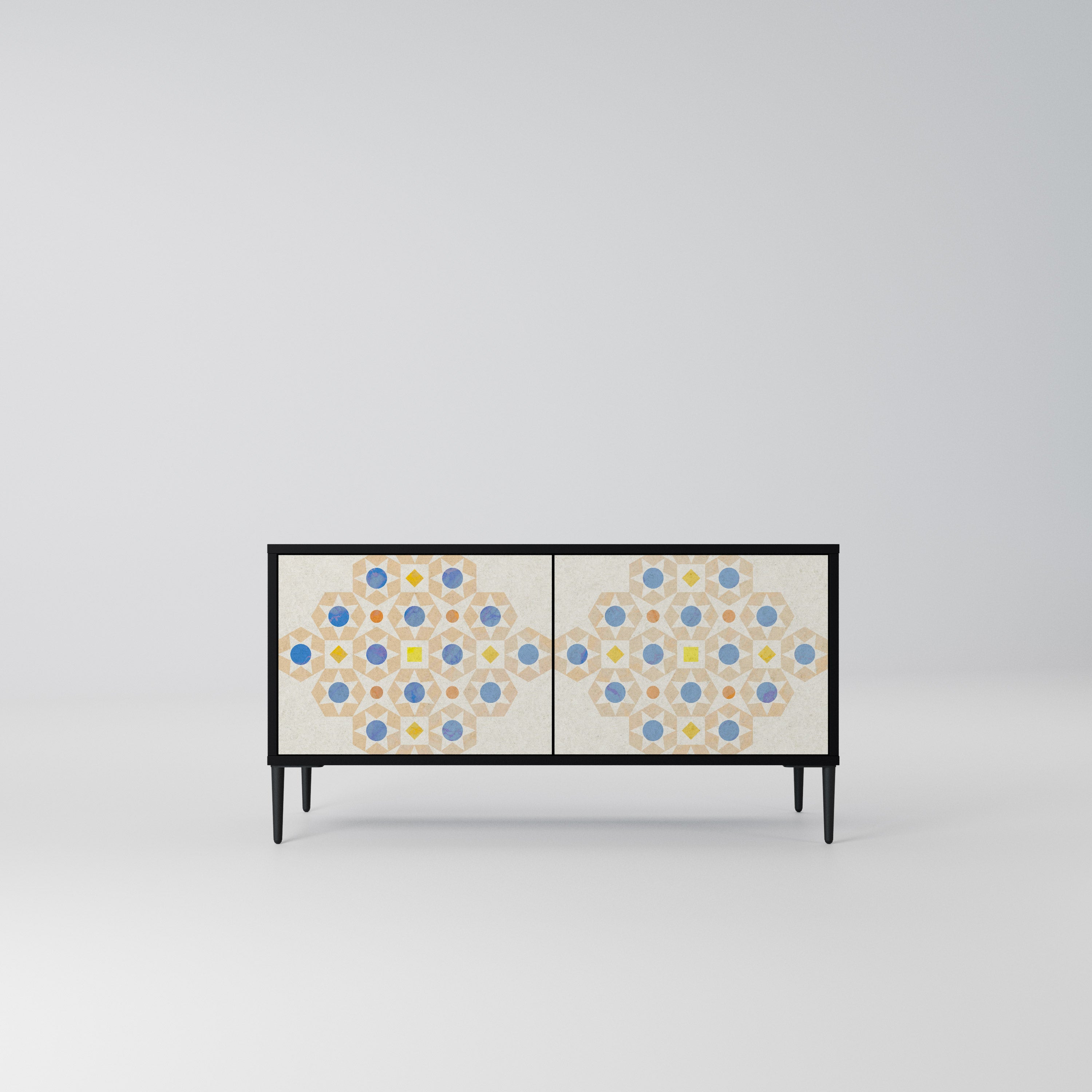 PATTERNED PRISM Kompaktowa szafka RTV 2-drzwiowa