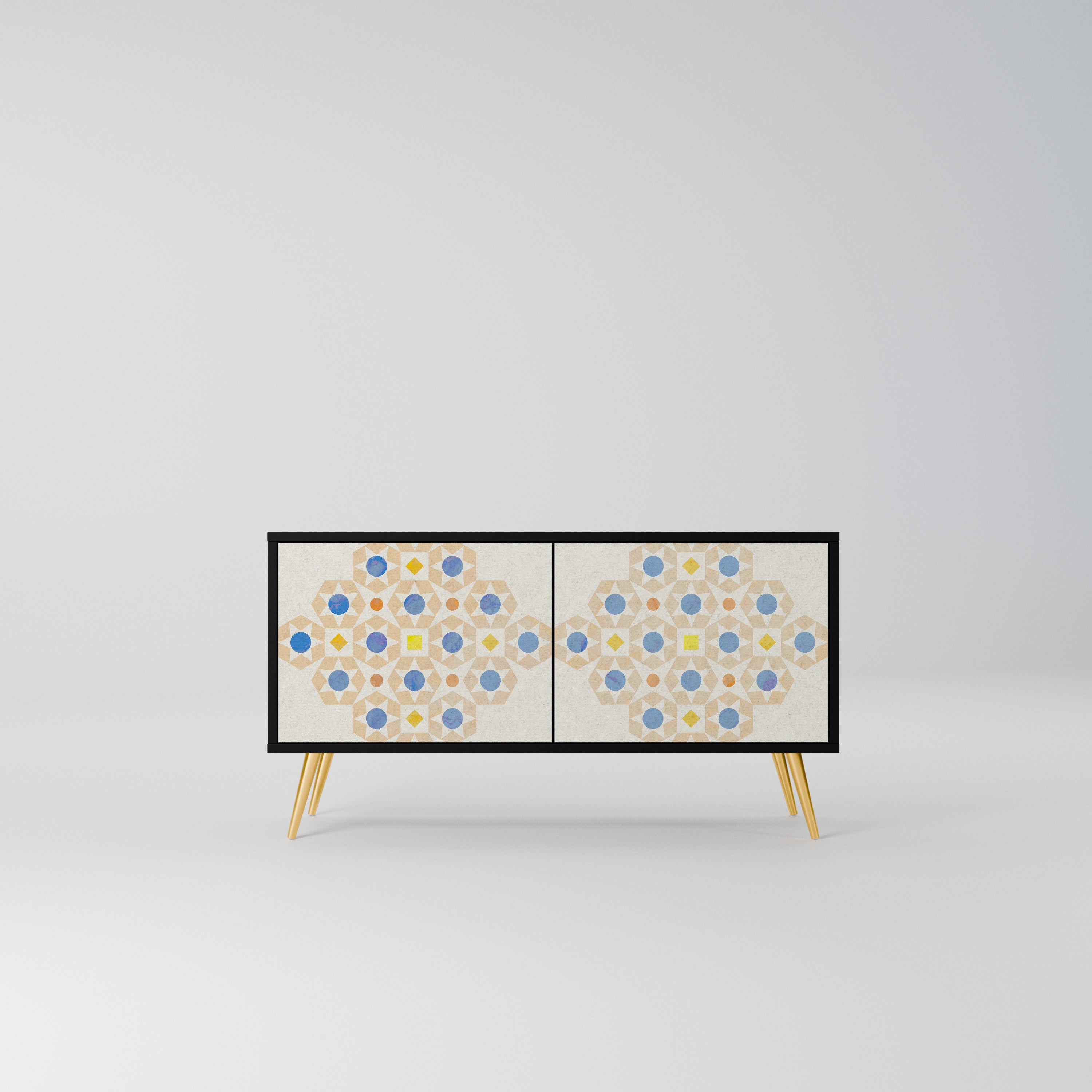 PATTERNED PRISM Kompaktowa szafka RTV 2-drzwiowa