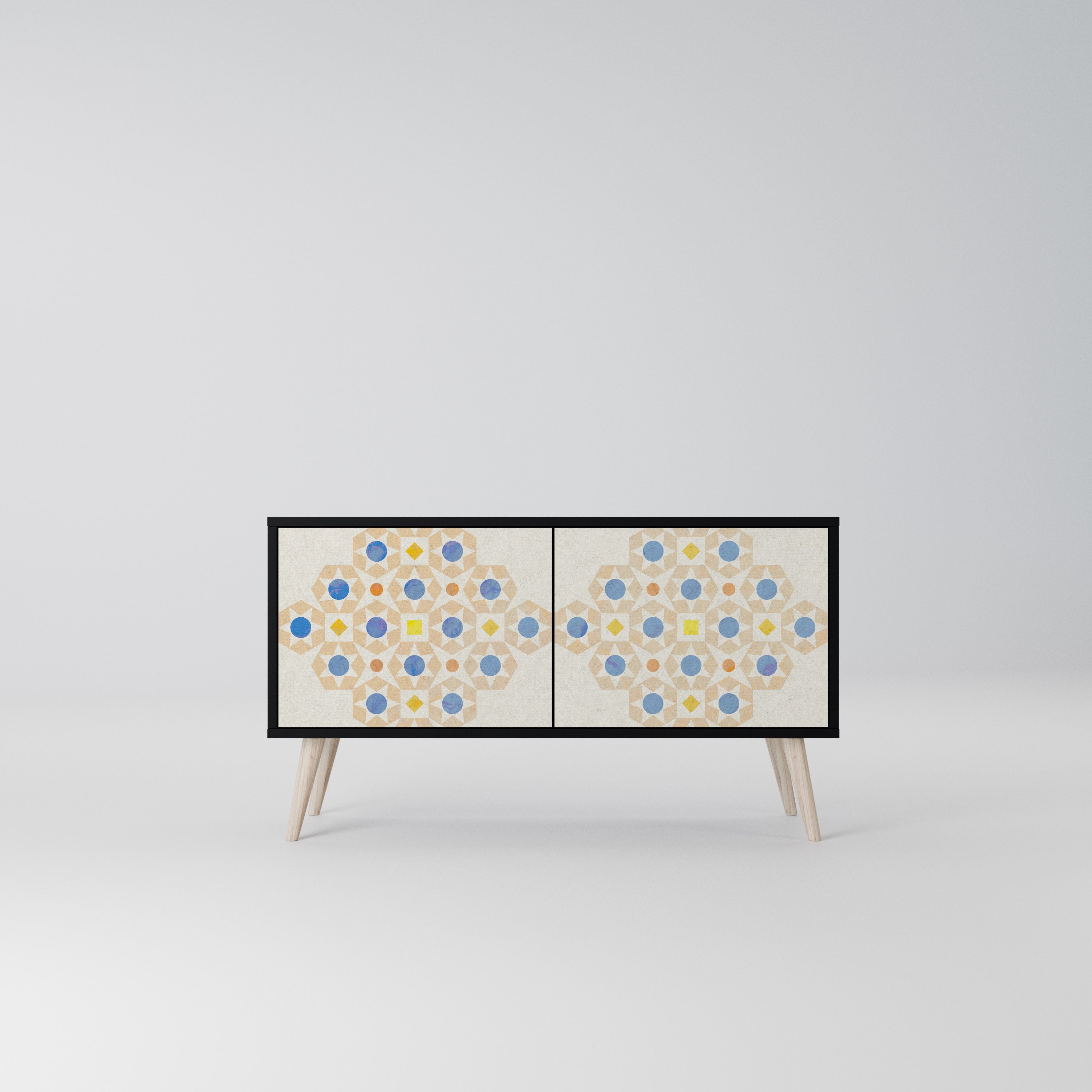 PATTERNED PRISM Kompaktowa szafka RTV 2-drzwiowa
