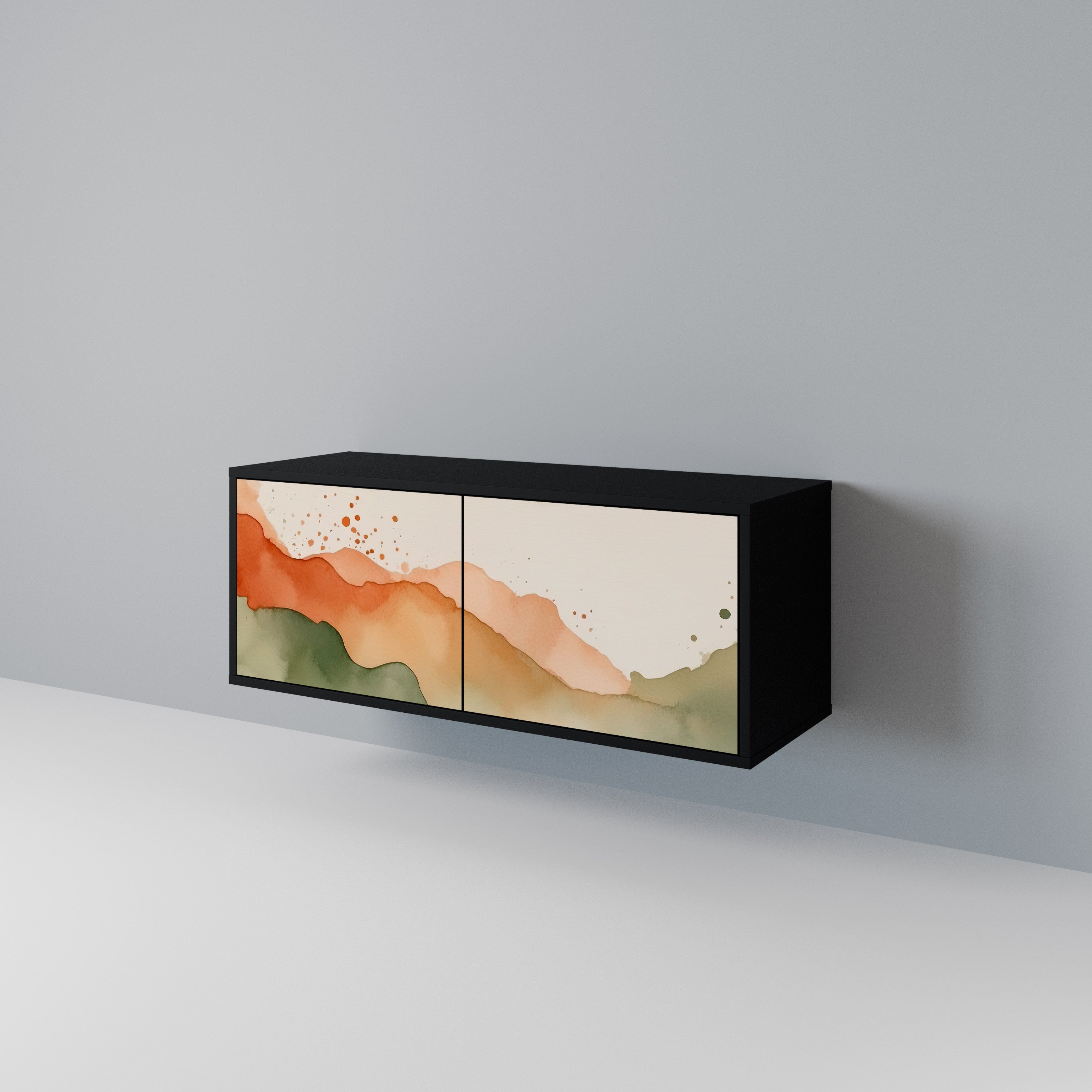 WATERCOLOUR PEAKS Kompaktowa szafka RTV 2-drzwiowa