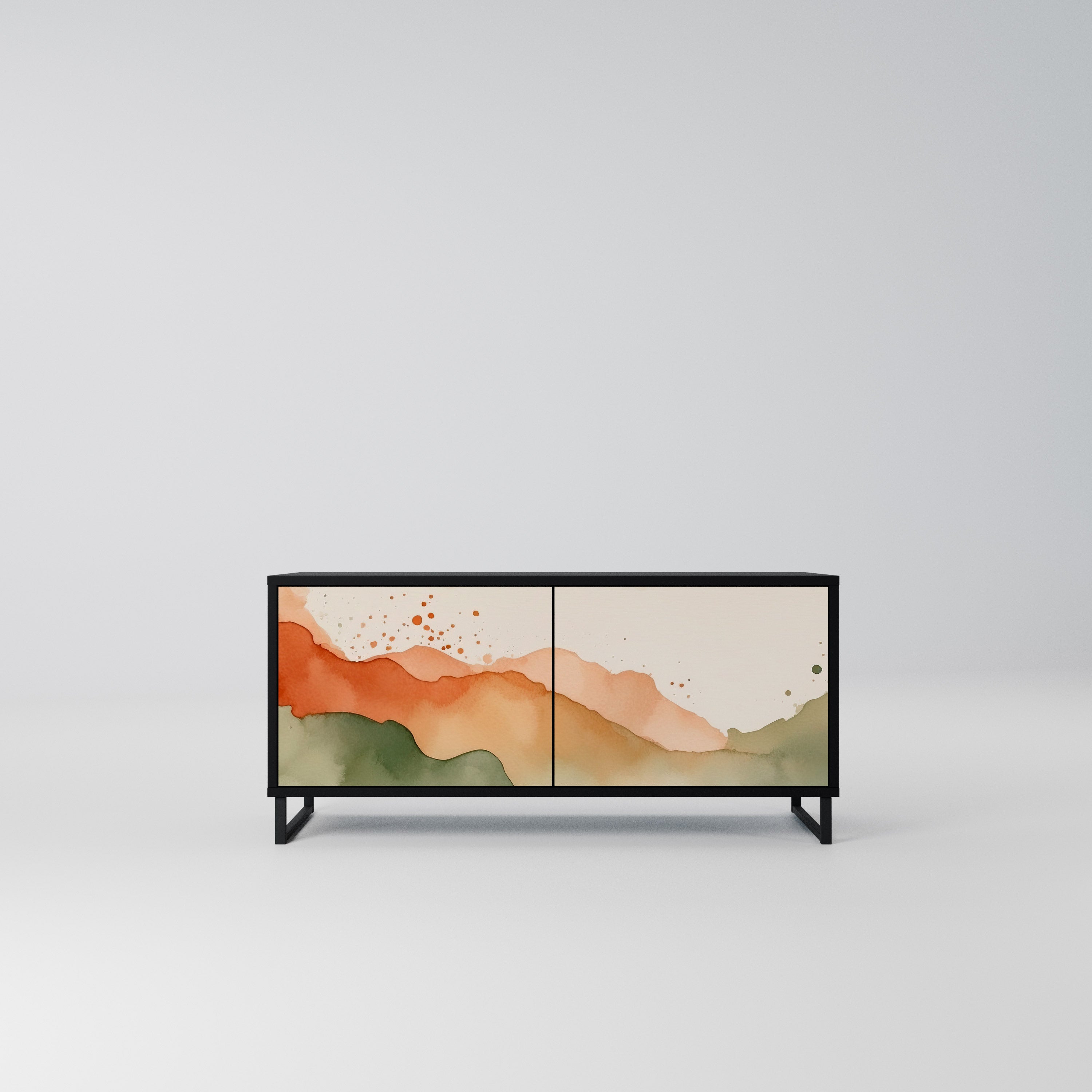 WATERCOLOUR PEAKS Kompaktowa szafka RTV 2-drzwiowa