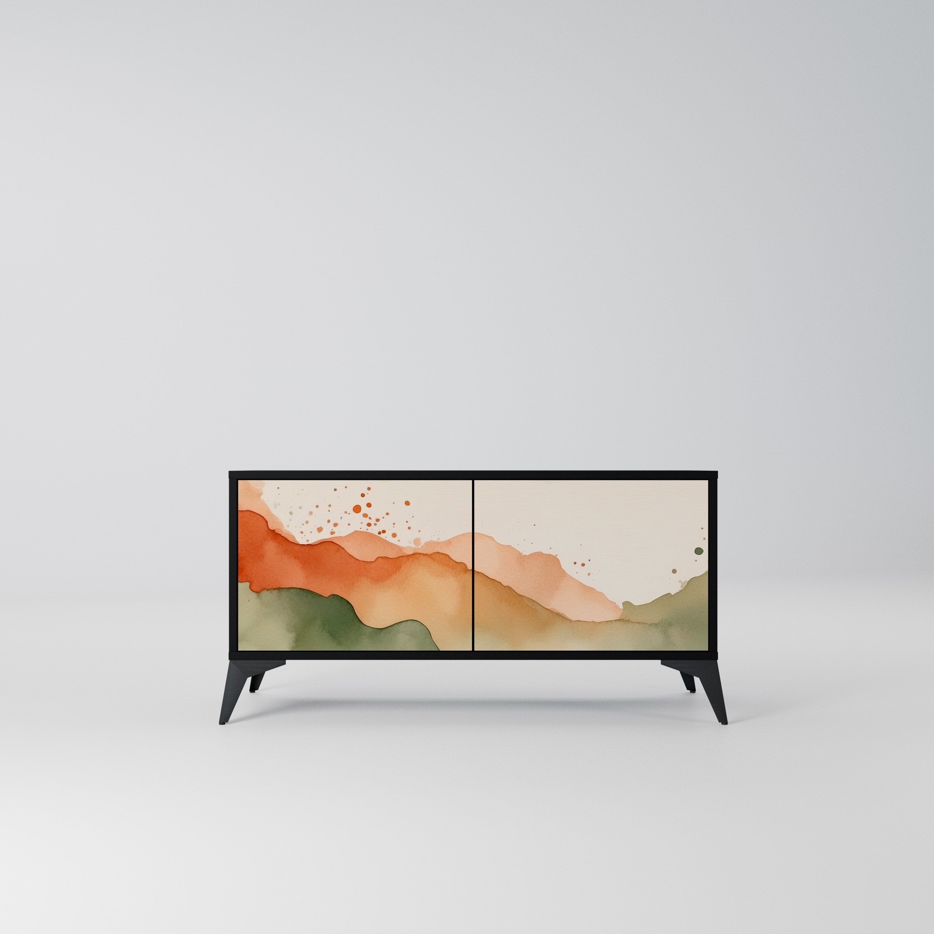 WATERCOLOUR PEAKS Kompaktowa szafka RTV 2-drzwiowa